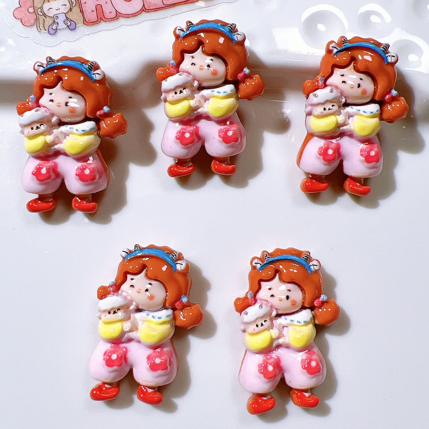 (5pic for 1 Bag) Cutie Constellation Girls DIY Resin Charms  (Pack Offline)