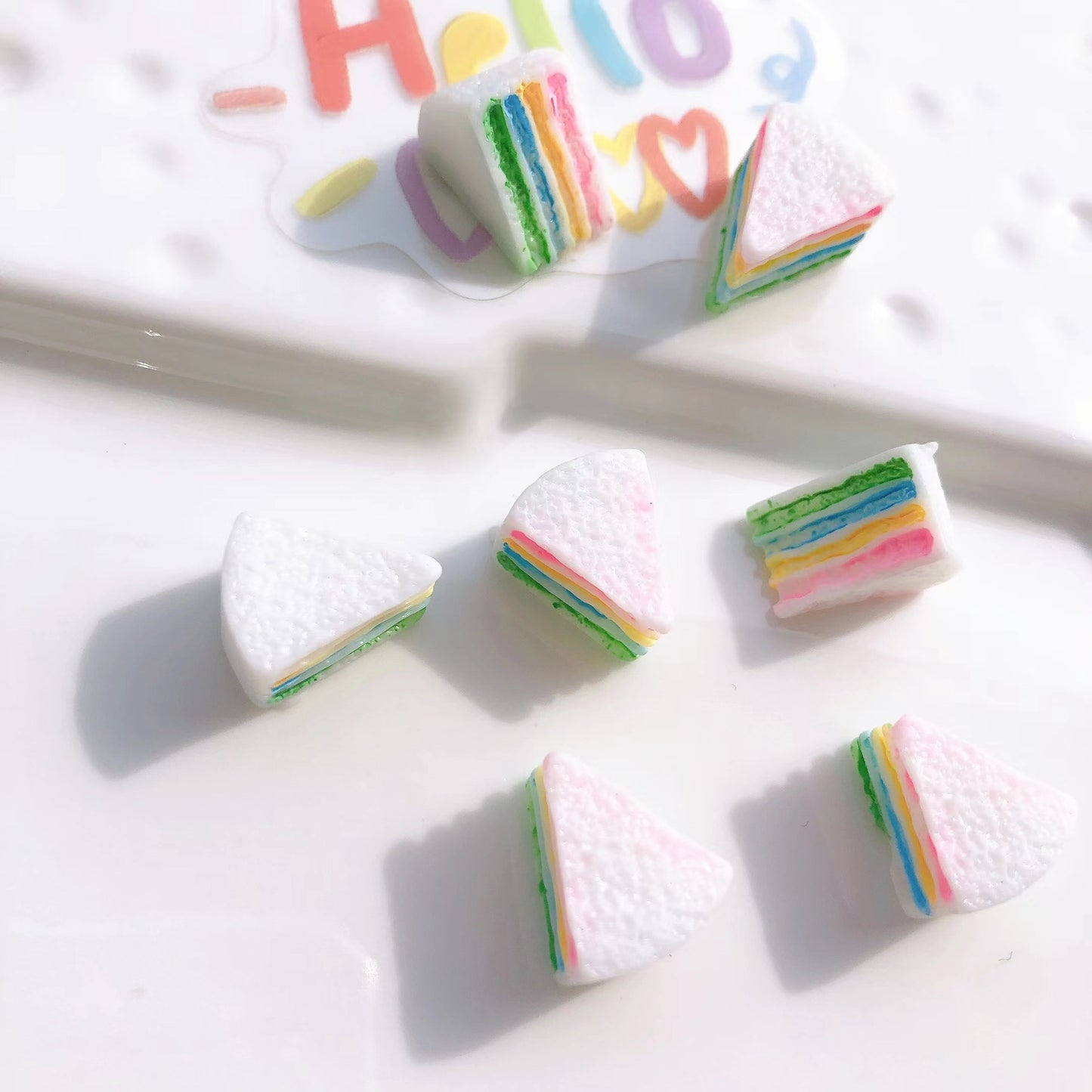 (5pic for 1 Bag)cutie Slice Cake  Diy Resin Charms Resin  (Pack Offline)