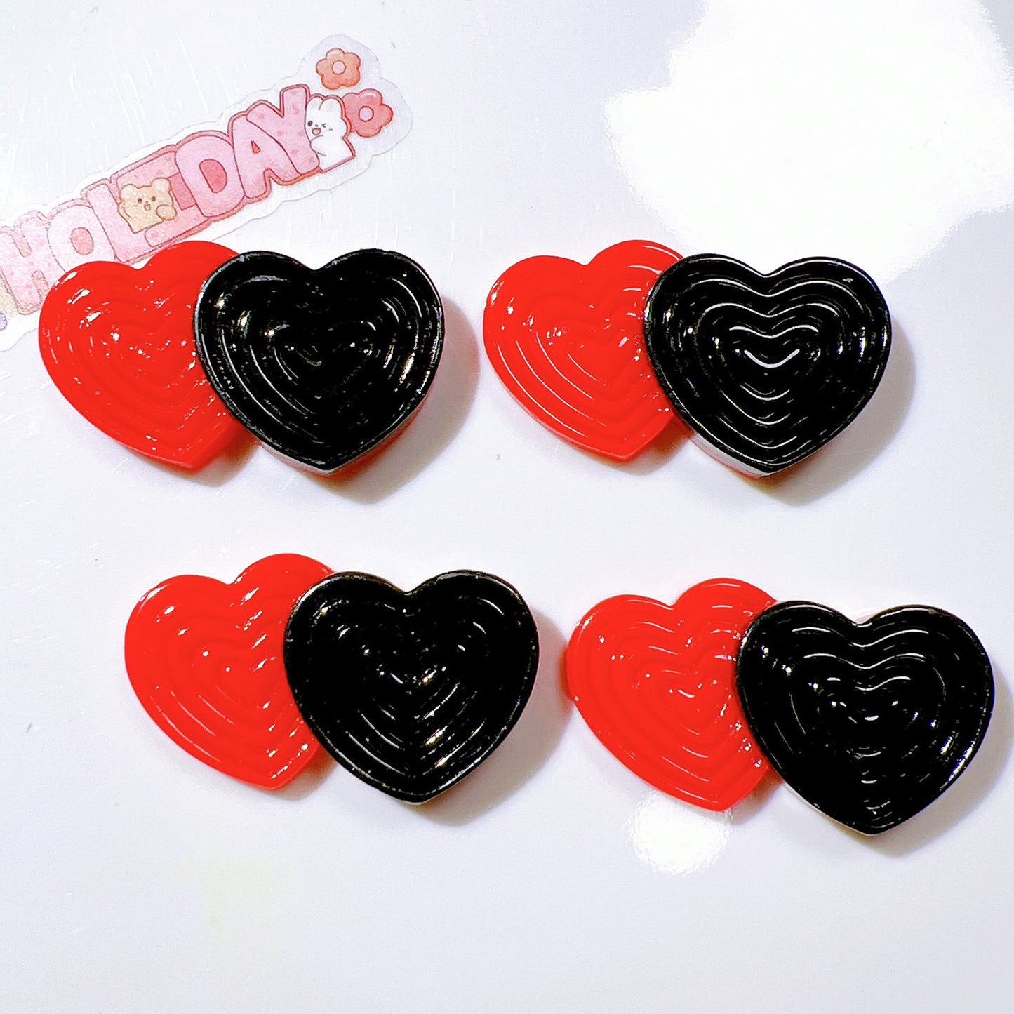 （5pic for1bag）Cutie  double love diy resin charms（pack offline）