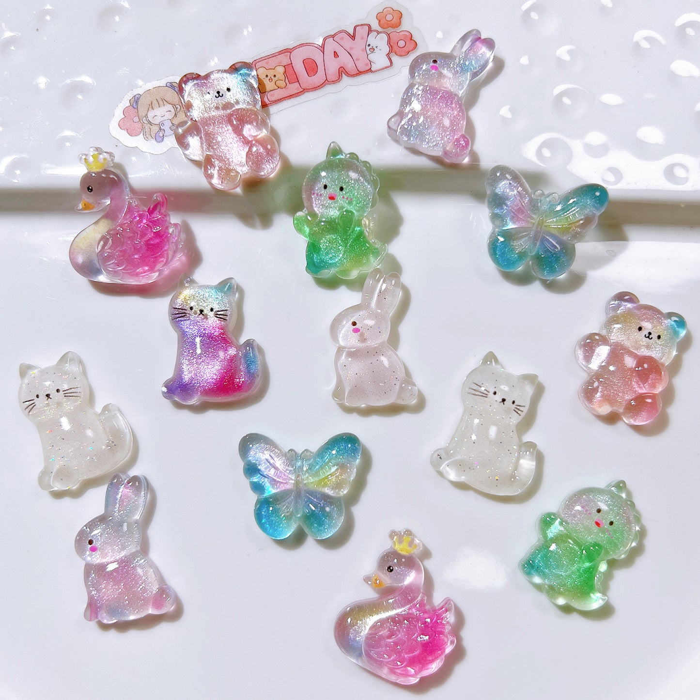 （5pic for1bag）Cutie annimal diy resin charms（pack offline）