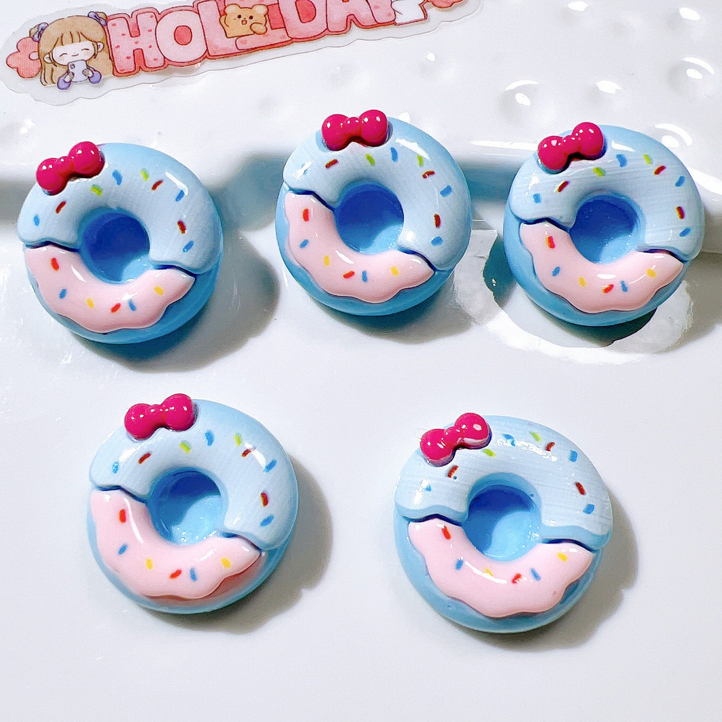 (5pic for 1 Bag) Cutie  Rabbit Donut  DIY Resin Charms(Pack Offline)