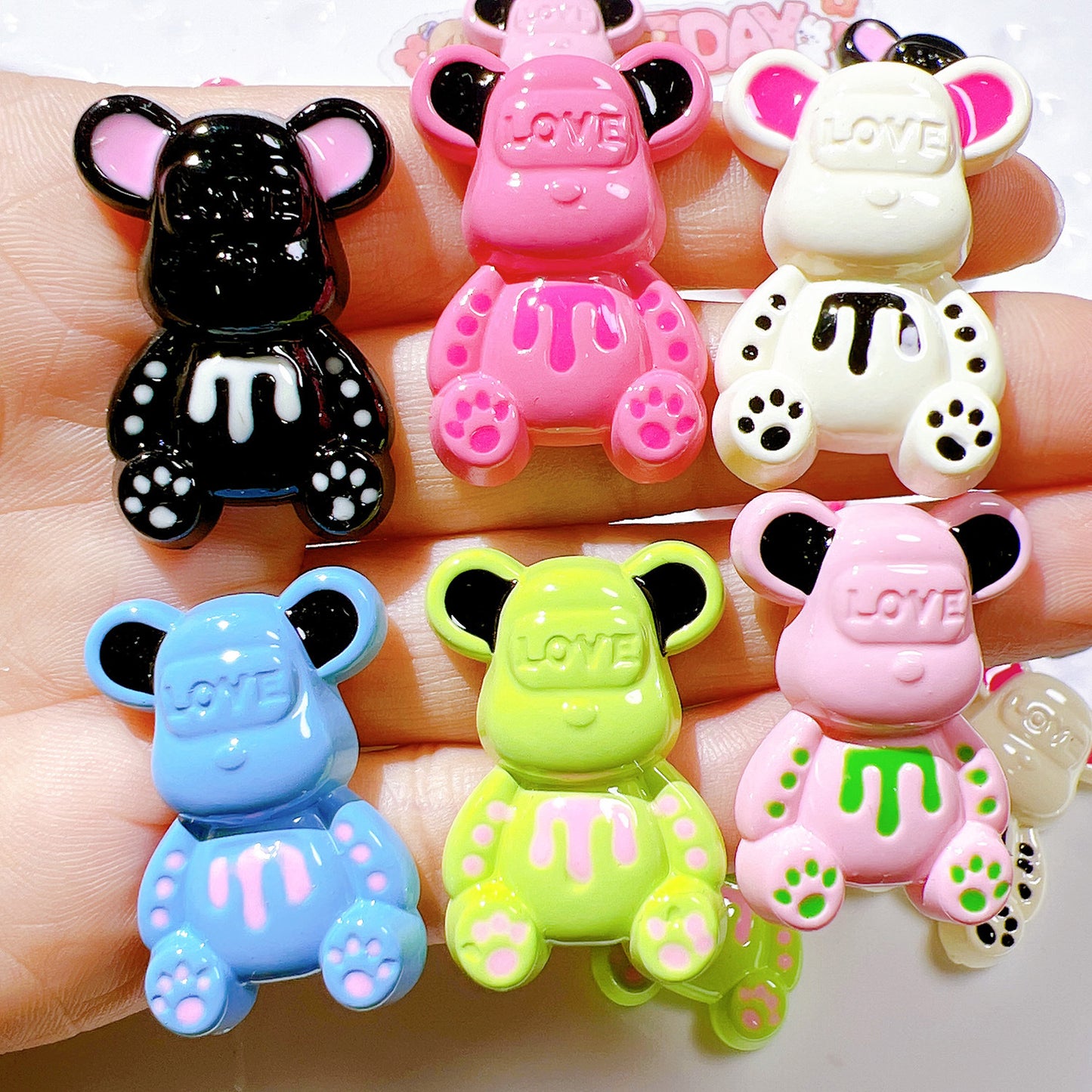 （5pic for1bag）Cutie love bear diy charms  （pack offline）