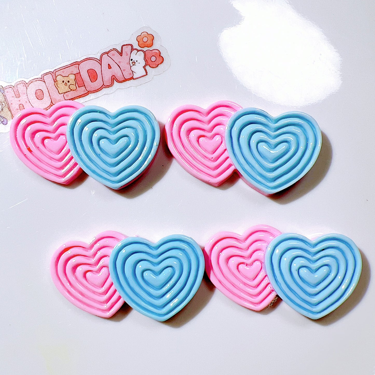 （5pic for1bag）Cutie  double love diy resin charms（pack offline）