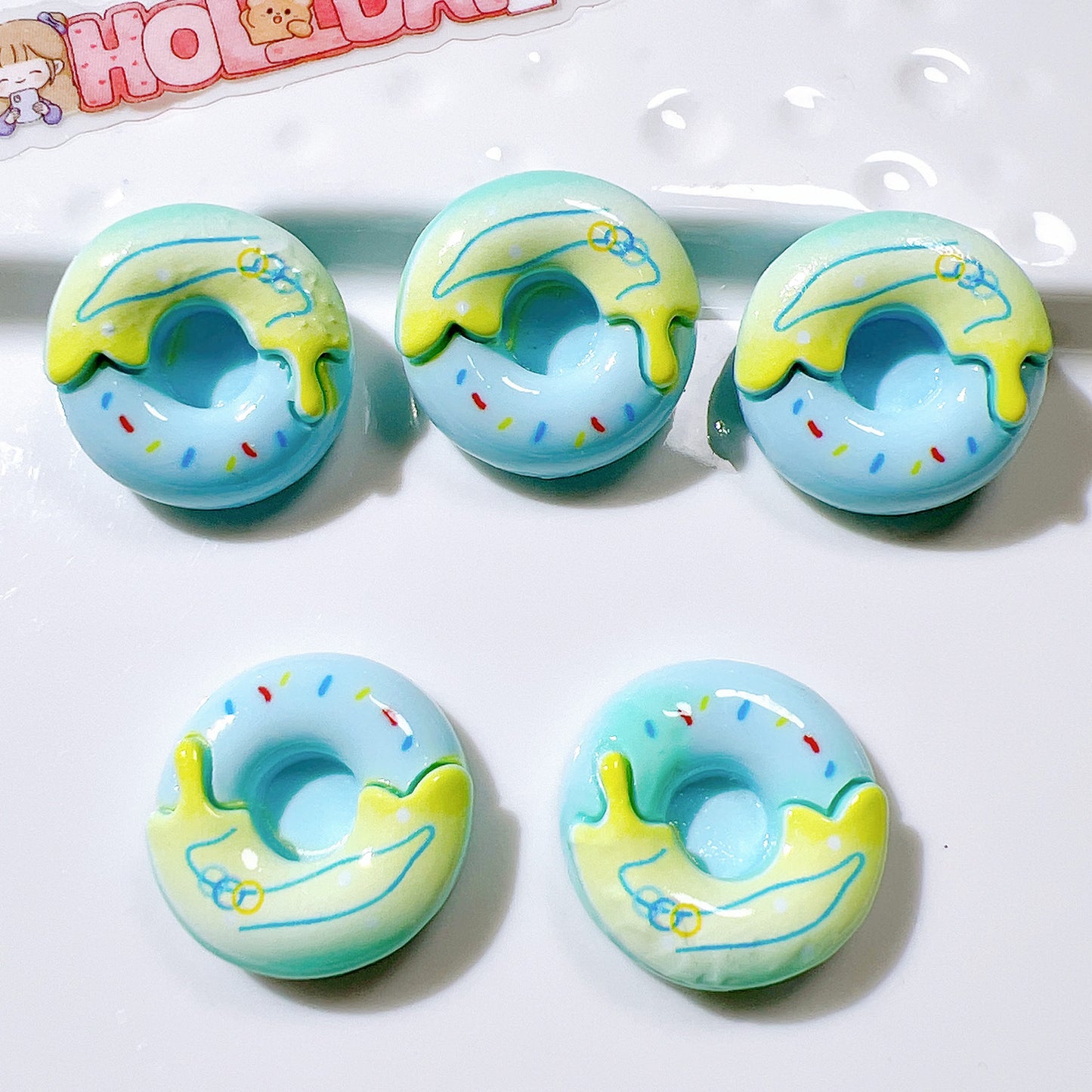 (5pic for 1 Bag) Cutie  Rabbit Donut  DIY Resin Charms(Pack Offline)