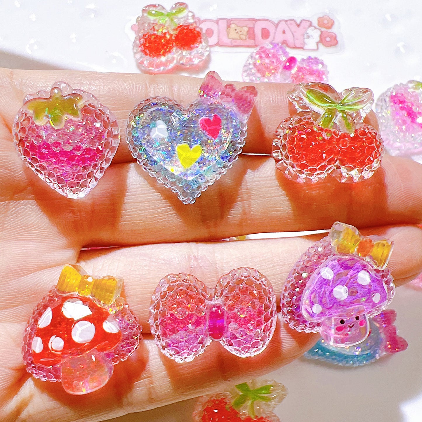 （5pic for1bag）Cutie stars mushrooms diy charms（pack offline）