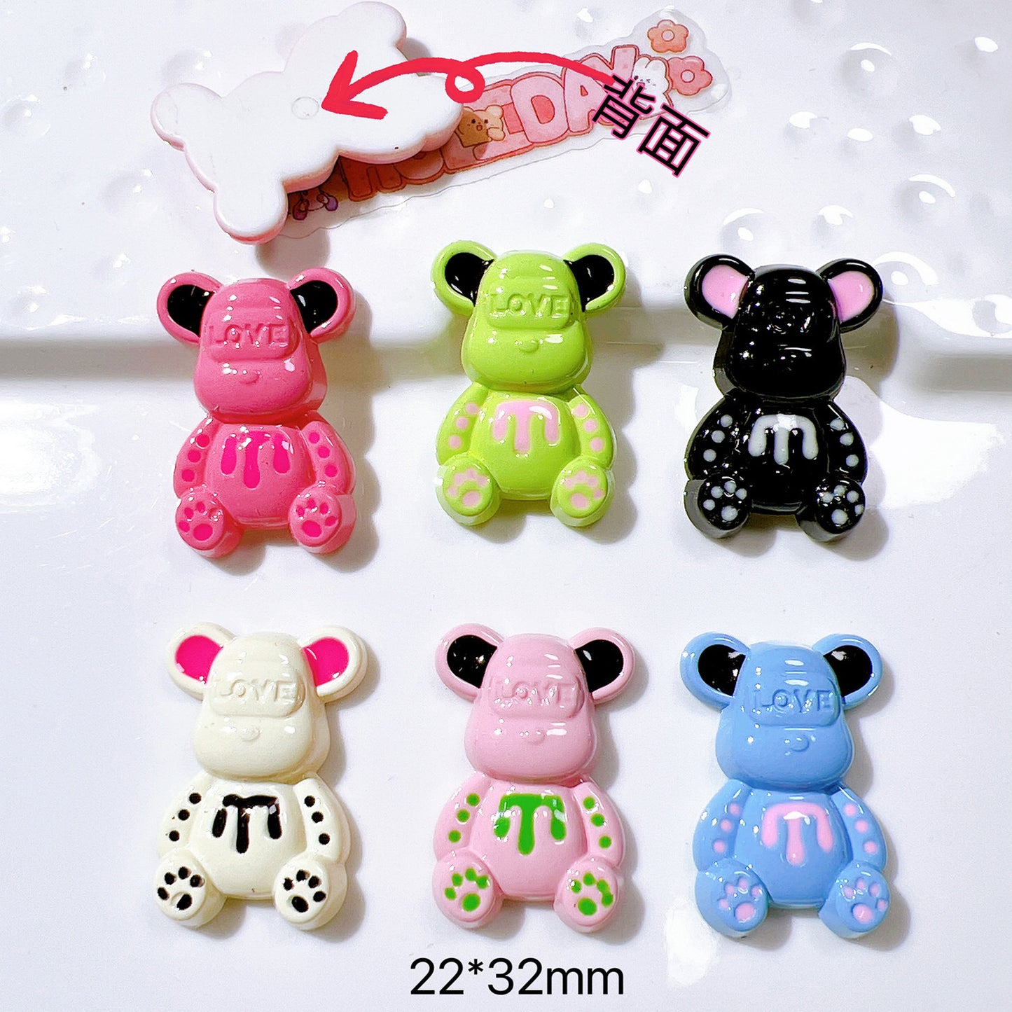 （5pic for1bag）Cutie love bear diy charms  （pack offline）