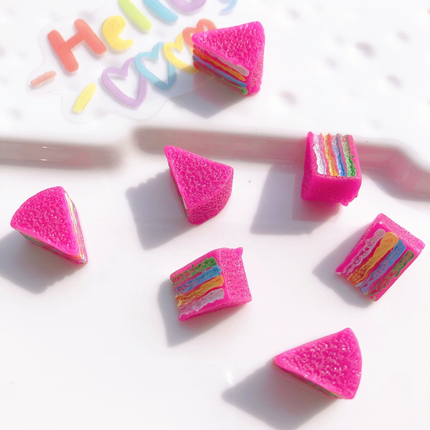 (5pic for 1 Bag)cutie Slice Cake  Diy Resin Charms Resin  (Pack Offline)