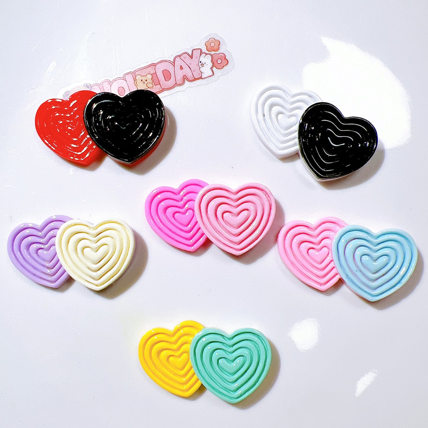 （5pic for1bag）Cutie  double love diy resin charms（pack offline）