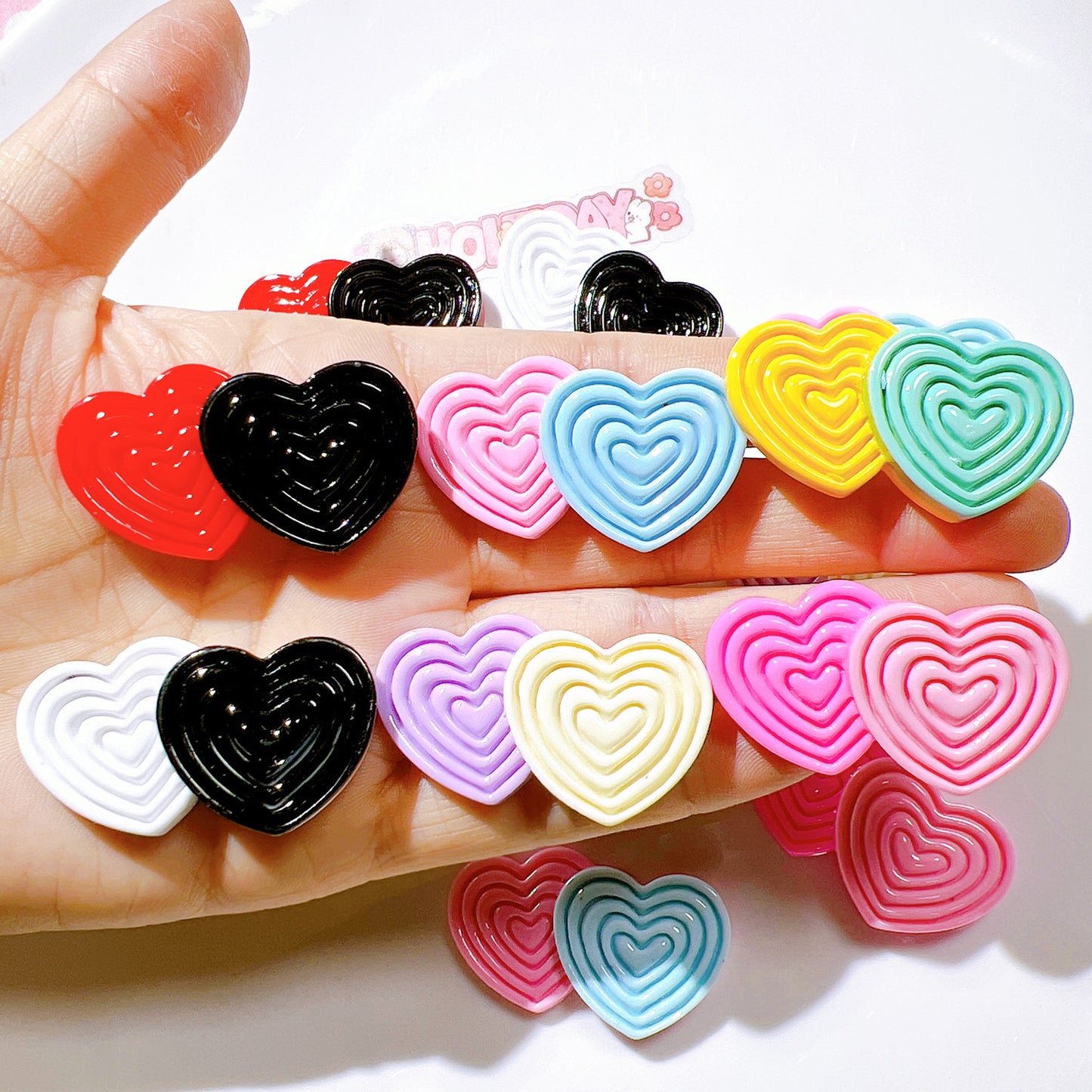 （5pic for1bag）Cutie  double love diy resin charms（pack offline）