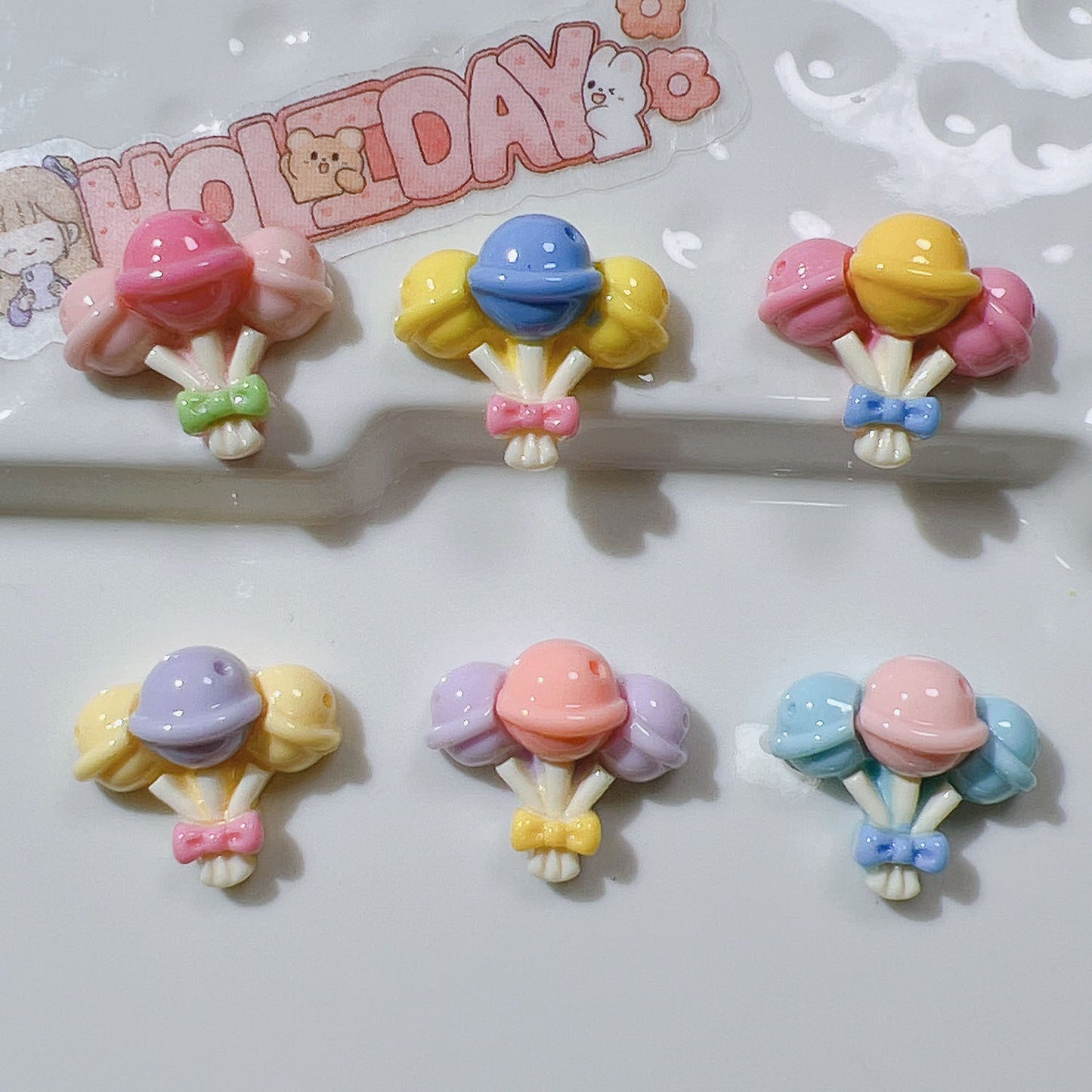 （5pic for 1bag）Cutie lollipop bouquets diy resin charms （pack offline）