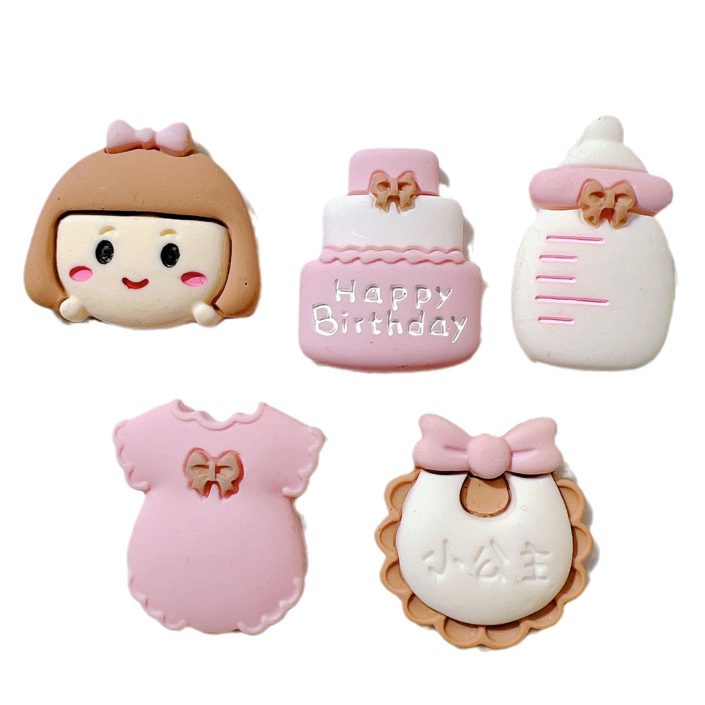 （5pic for 1bag）Cutie Girl Bibs Diy Resin Charms （pack Offline）