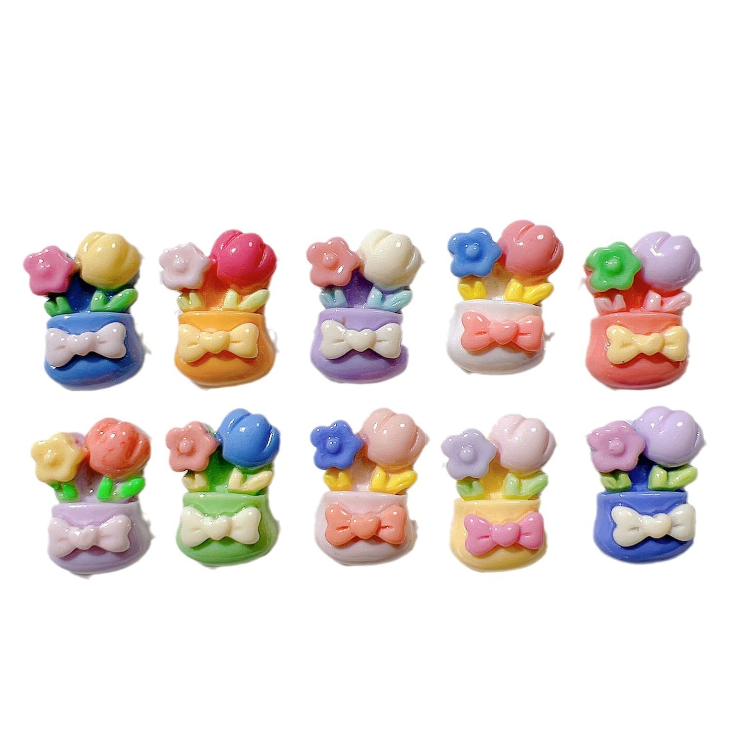 （5pic for 1bag）Cutie mini flower pot diy resin charms （pack offline）