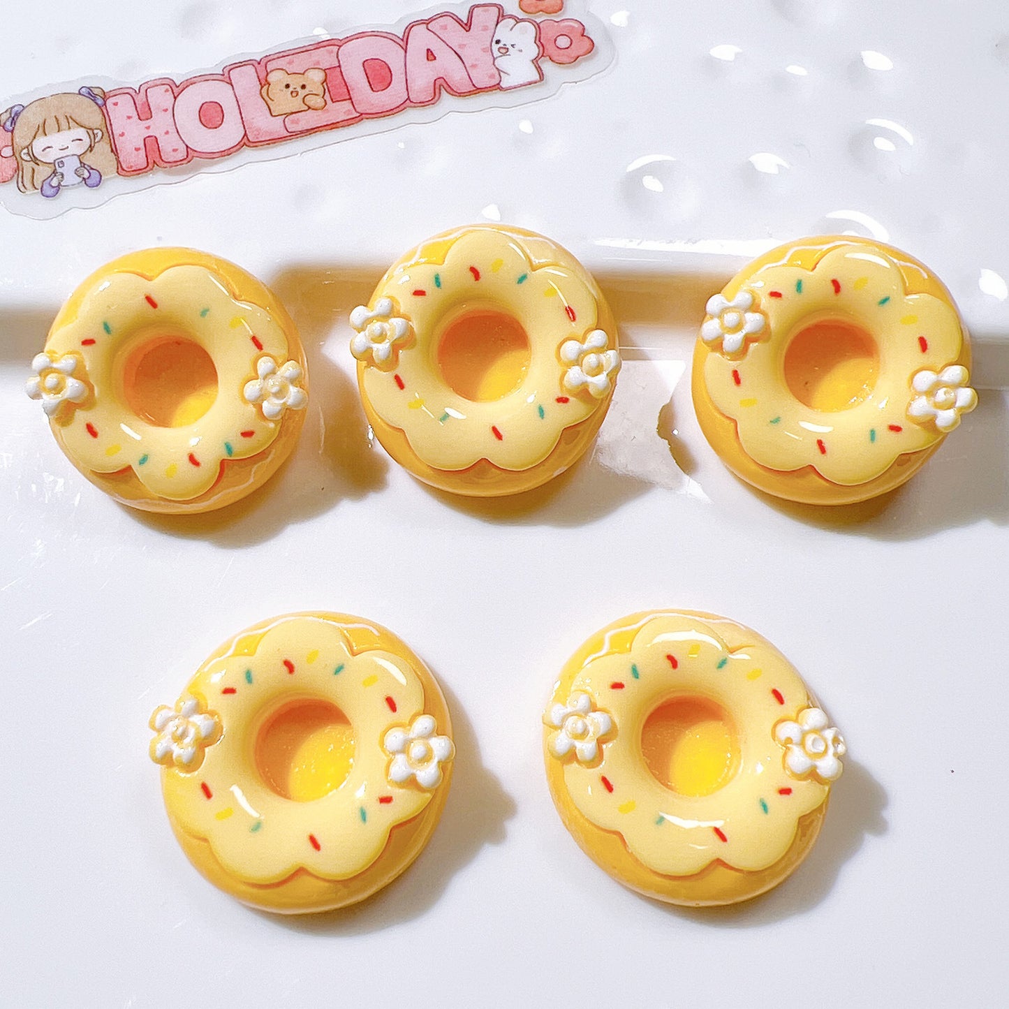 (5pic for 1 Bag) Cutie  Rabbit Donut  DIY Resin Charms(Pack Offline)