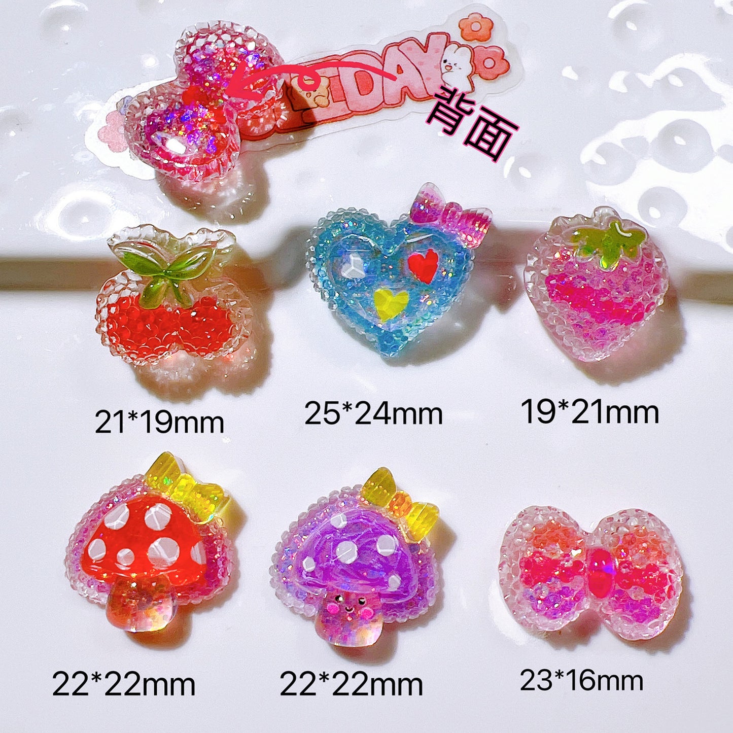 （5pic for1bag）Cutie stars mushrooms diy charms（pack offline）