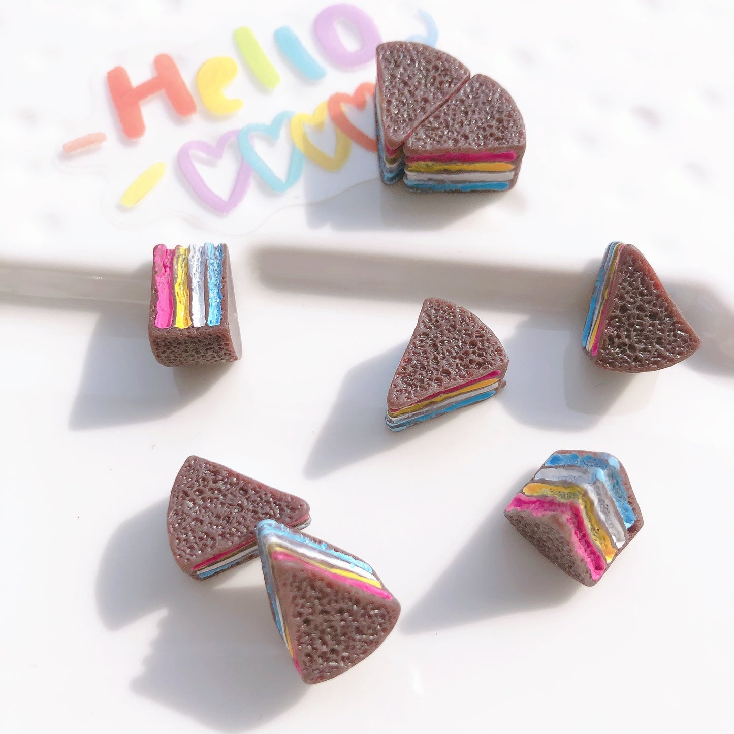 (5pic for 1 Bag)cutie Slice Cake  Diy Resin Charms Resin  (Pack Offline)