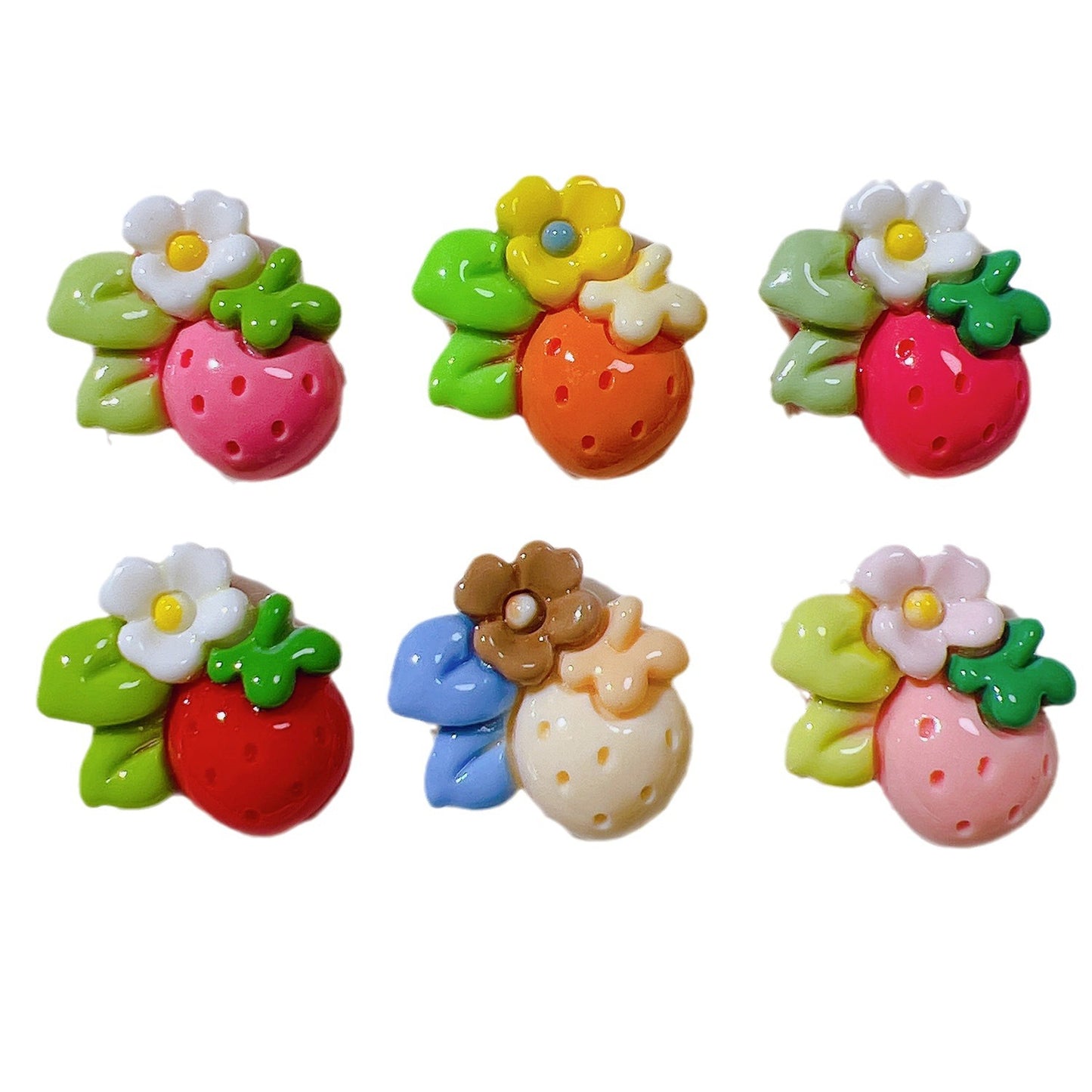 （5pic for 1bag）Cutie small  strawberry diy resin charmss（pack offline）