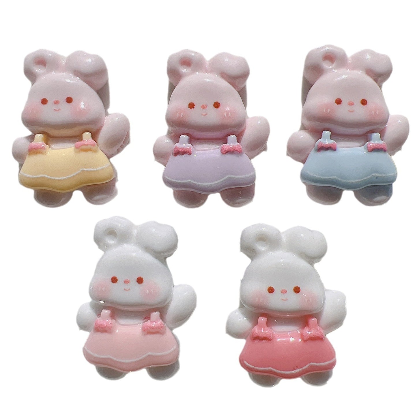 （5pic for 1bag）Cutie rabbit diy resin charms（pack offline）