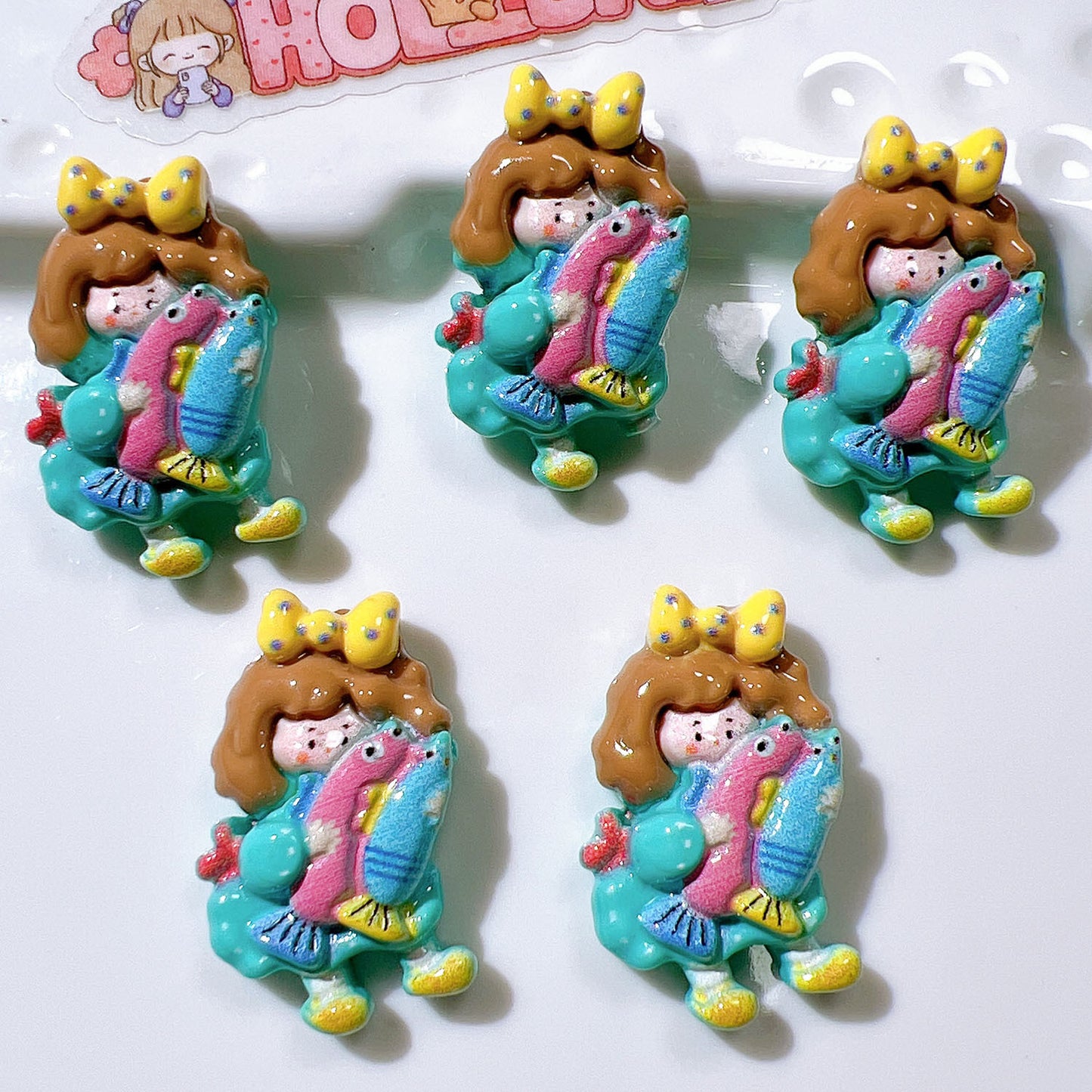 (5pic for 1 Bag) Cutie Constellation Girls DIY Resin Charms  (Pack Offline)