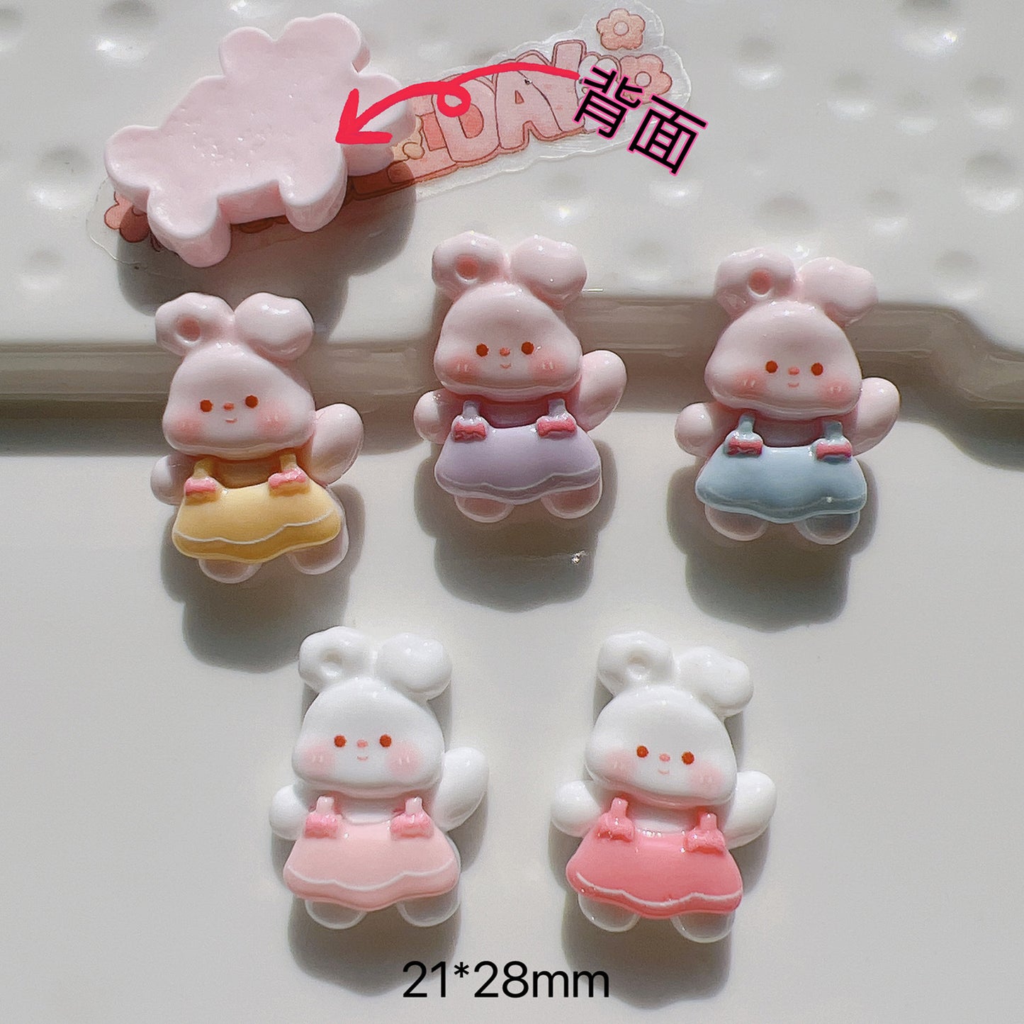 （5pic for 1bag）Cutie rabbit diy resin charms（pack offline）