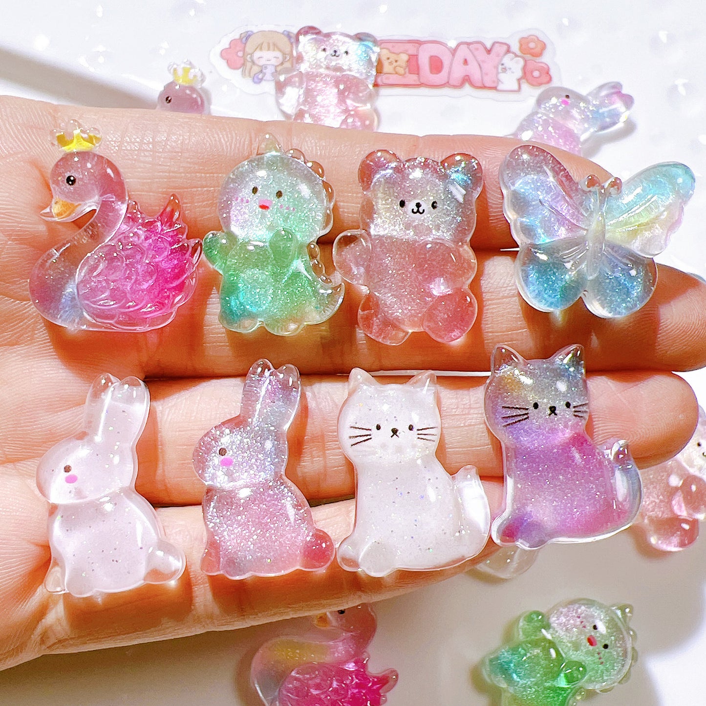 （5pic for1bag）Cutie annimal diy resin charms（pack offline）