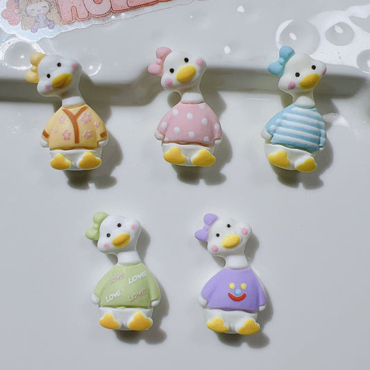 （5pic for 1bag）Cutie Crooked Head Duck Diy Resin Charms （pack Offline）