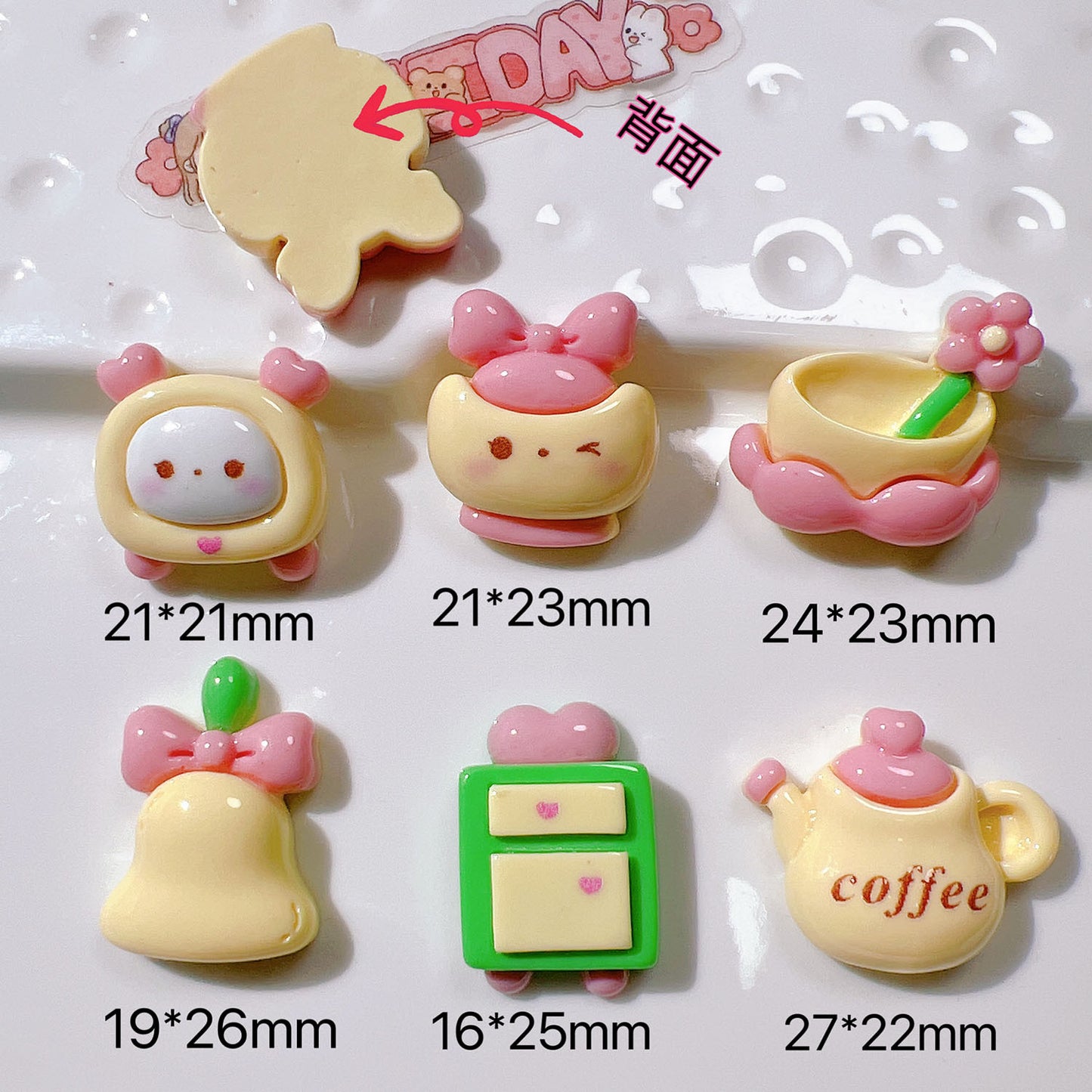 (5pic for 1 Bag) Cutie  Coffee Teapot DIY Resin Charms (Pack Offline)