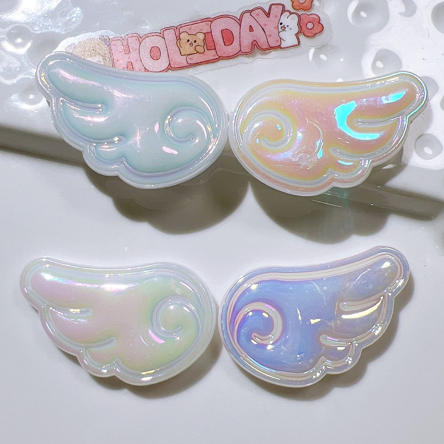 (5 Pic for 1 Bag) Cutie Angel Wing DiyAcrylic Charms  (Pack Offline)