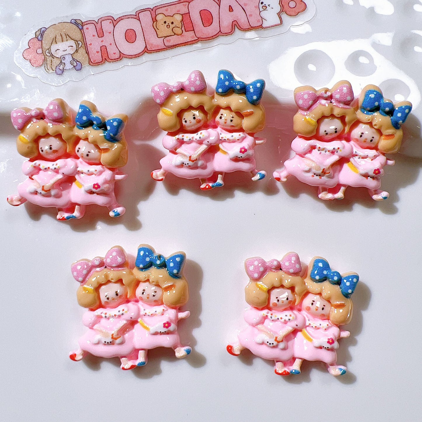 (5pic for 1 Bag) Cutie Constellation Girls DIY Resin Charms  (Pack Offline)