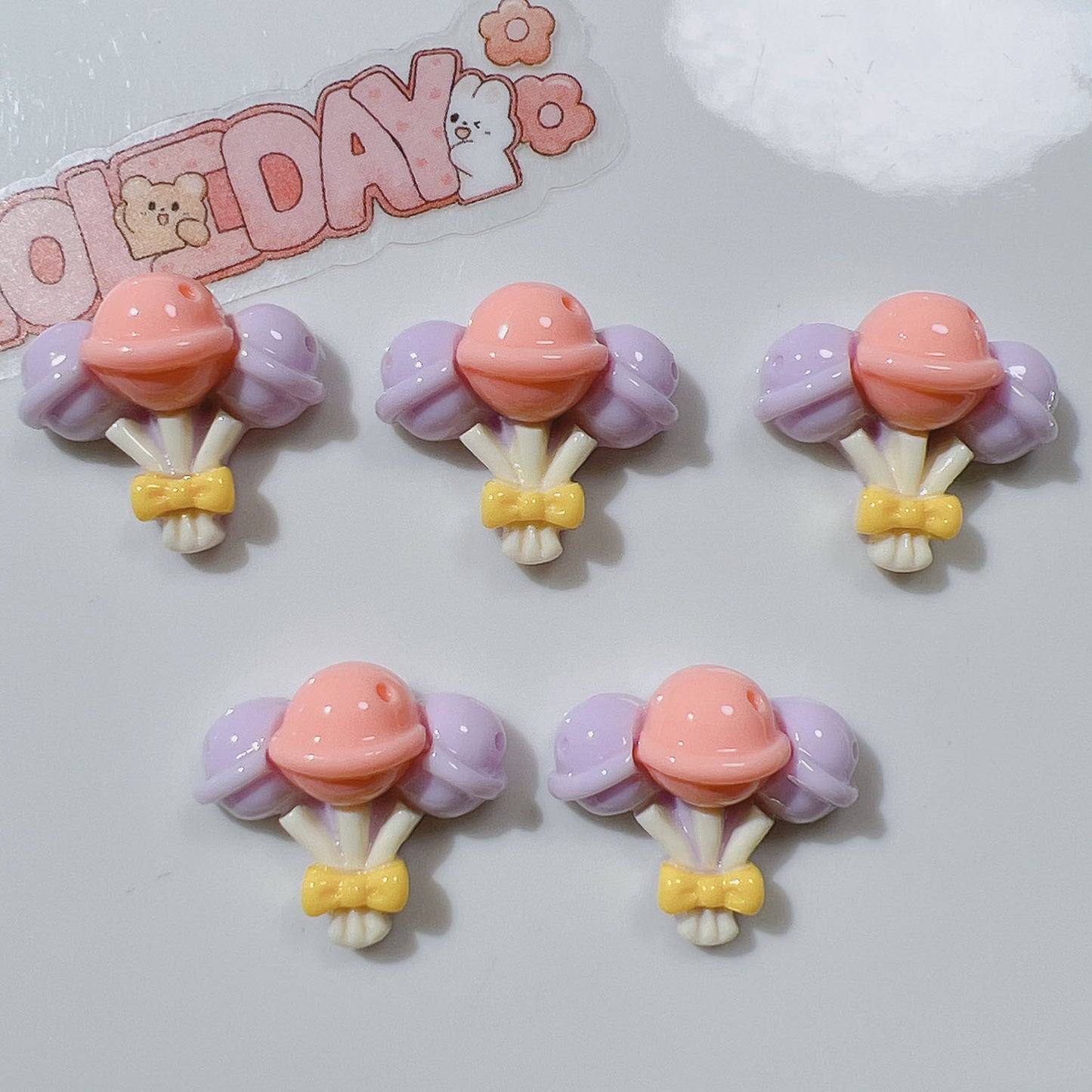 （5pic for 1bag）Cutie lollipop bouquets diy resin charms （pack offline）