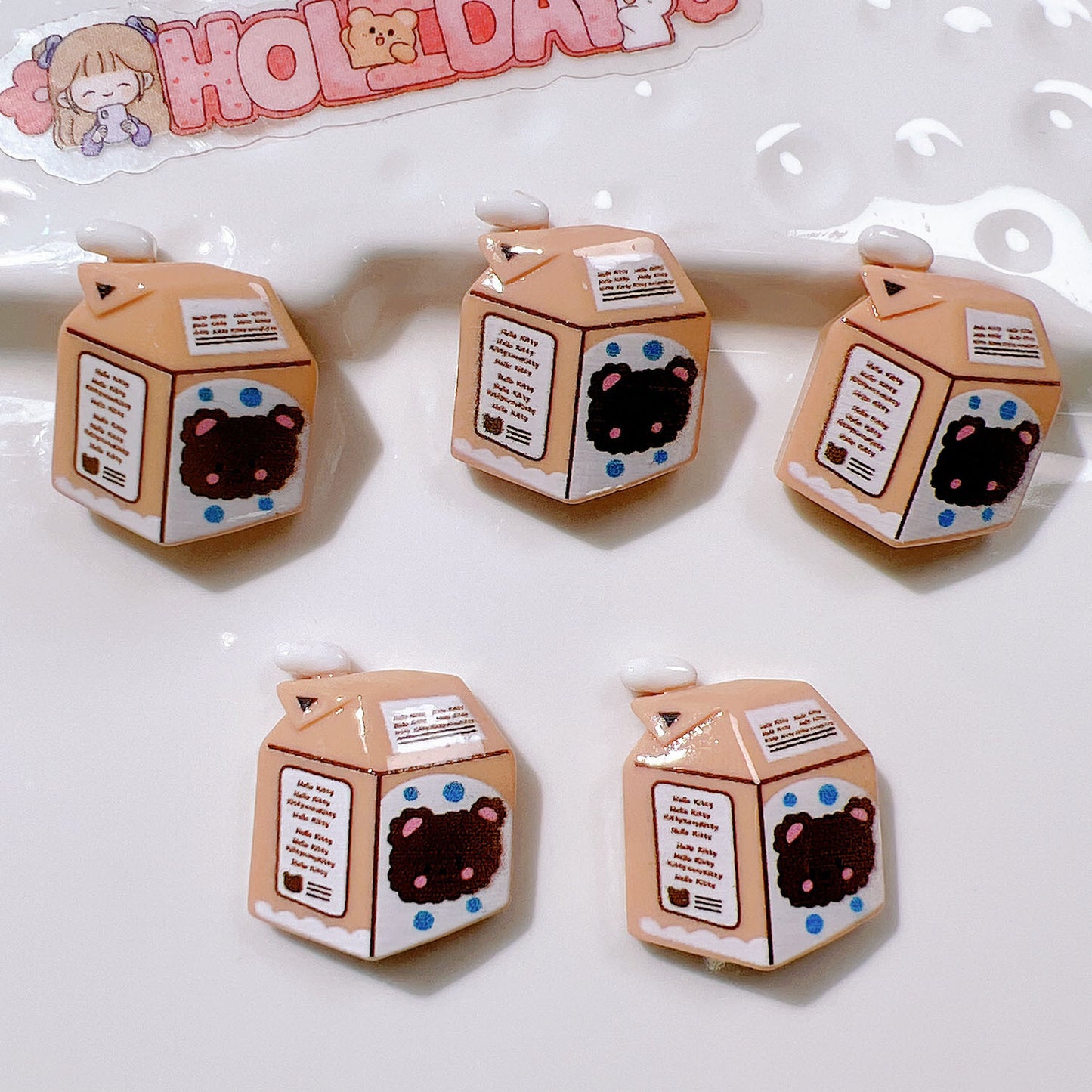 （5pic for 1bag）Cutie biscuit bear diy resin charms （pack offline）