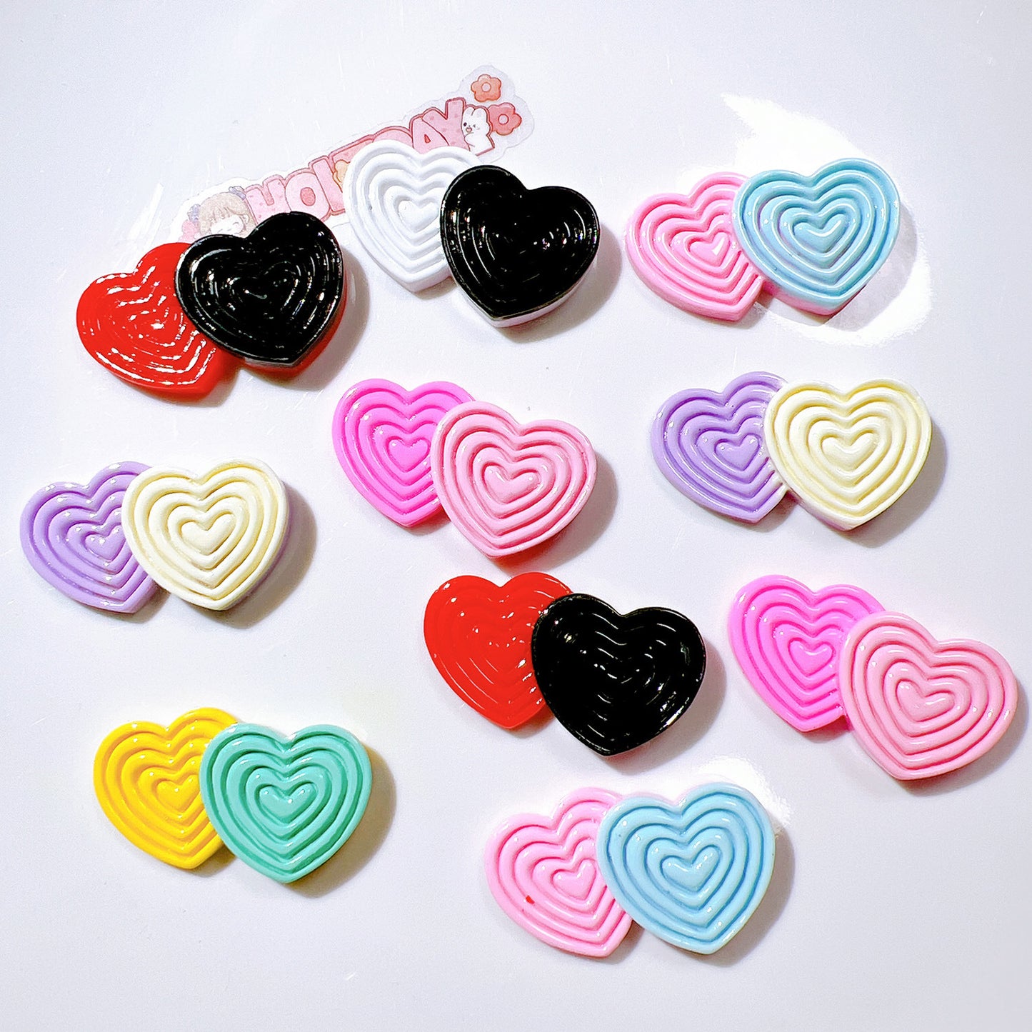 （5pic for1bag）Cutie  double love diy resin charms（pack offline）