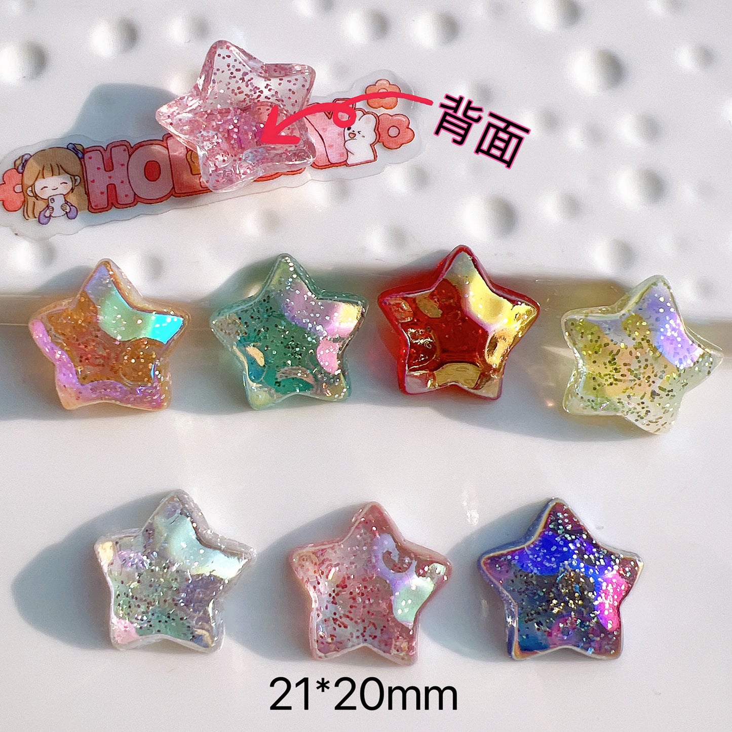 (5picfor1bag) Cutie Acrylic Star  Diy Charms Acrylic Star (Pack Offline)