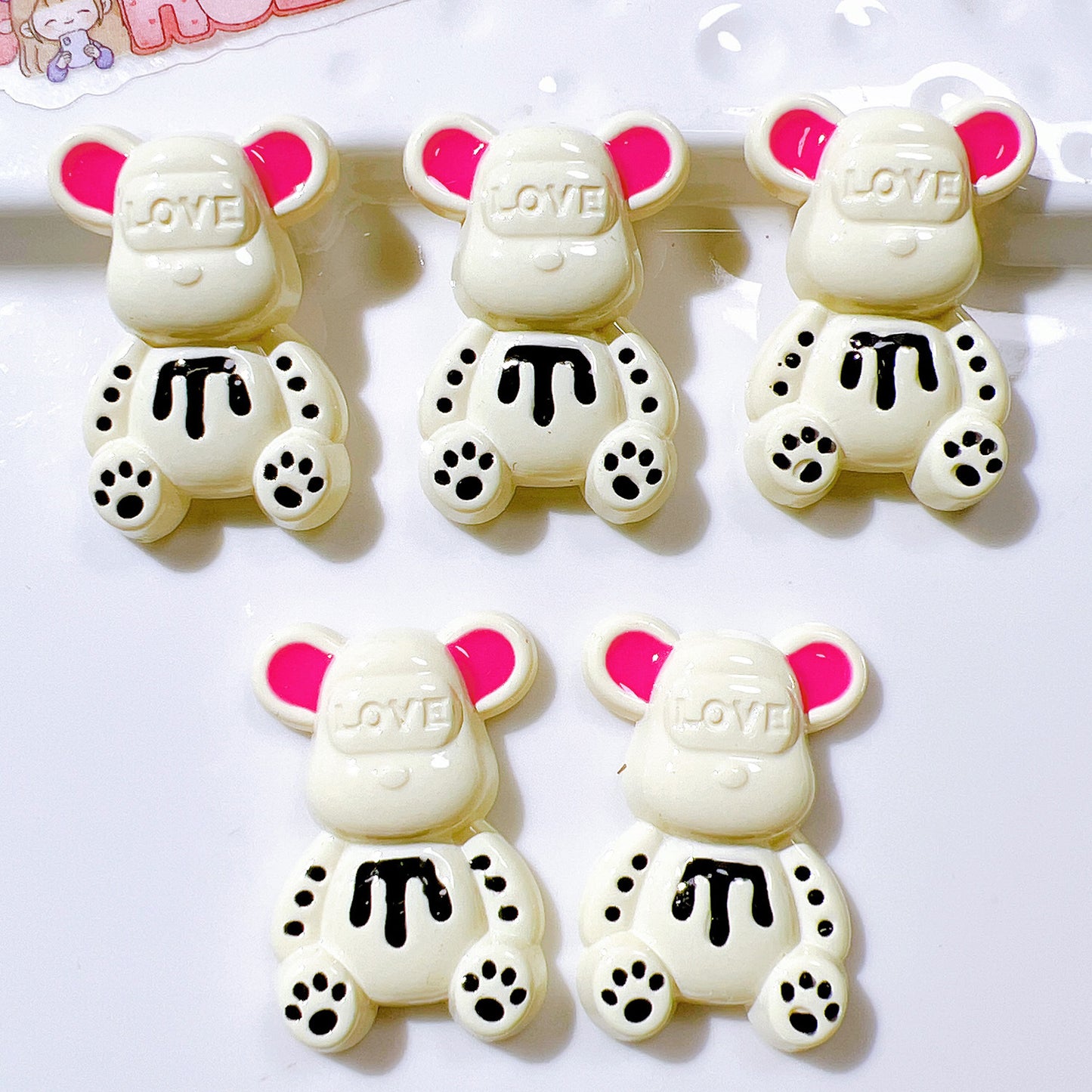 （5pic for1bag）Cutie love bear diy charms  （pack offline）