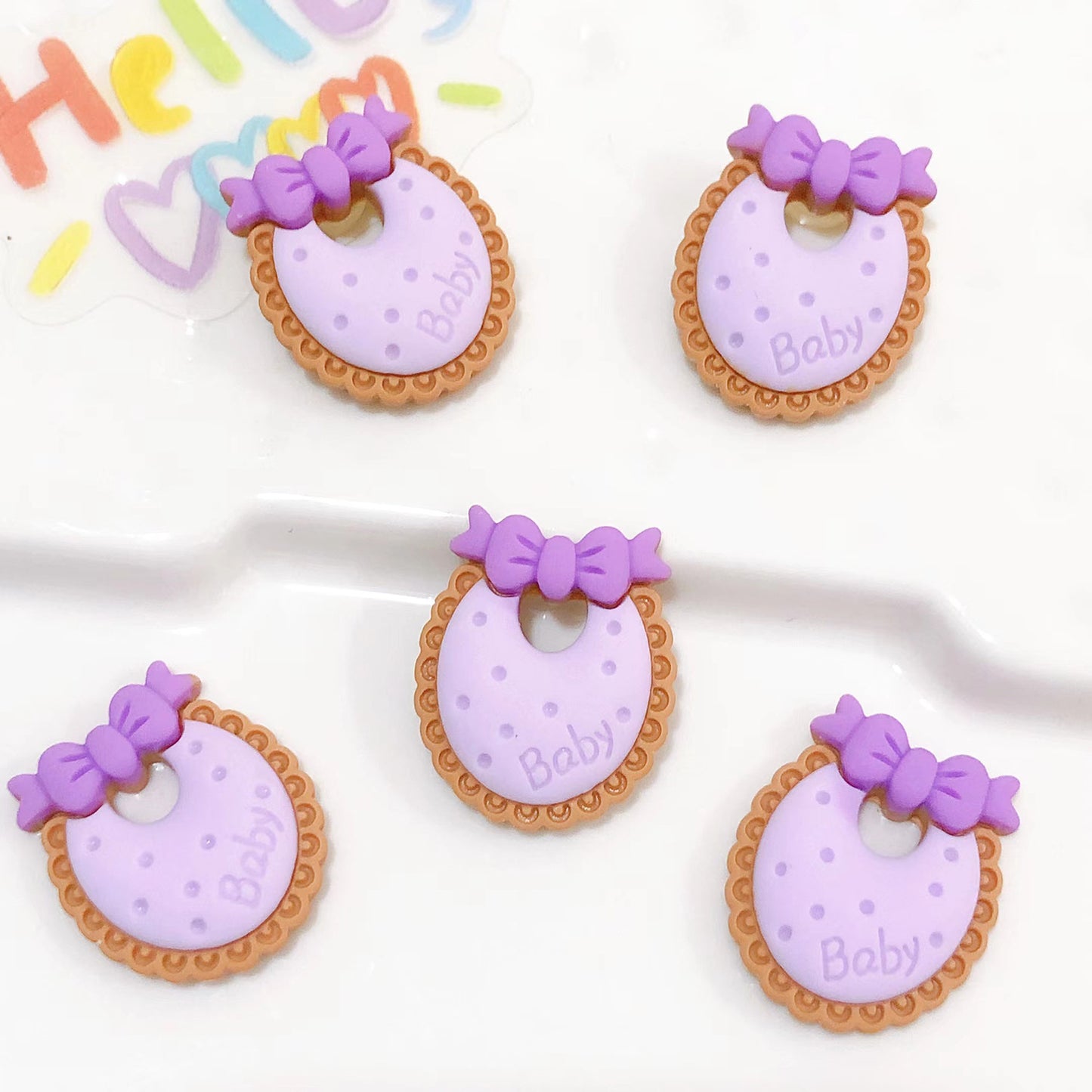 (5pic for 1 Bag) Cute Purple Princess Crown DIY Resin Charms (Pack Offline)