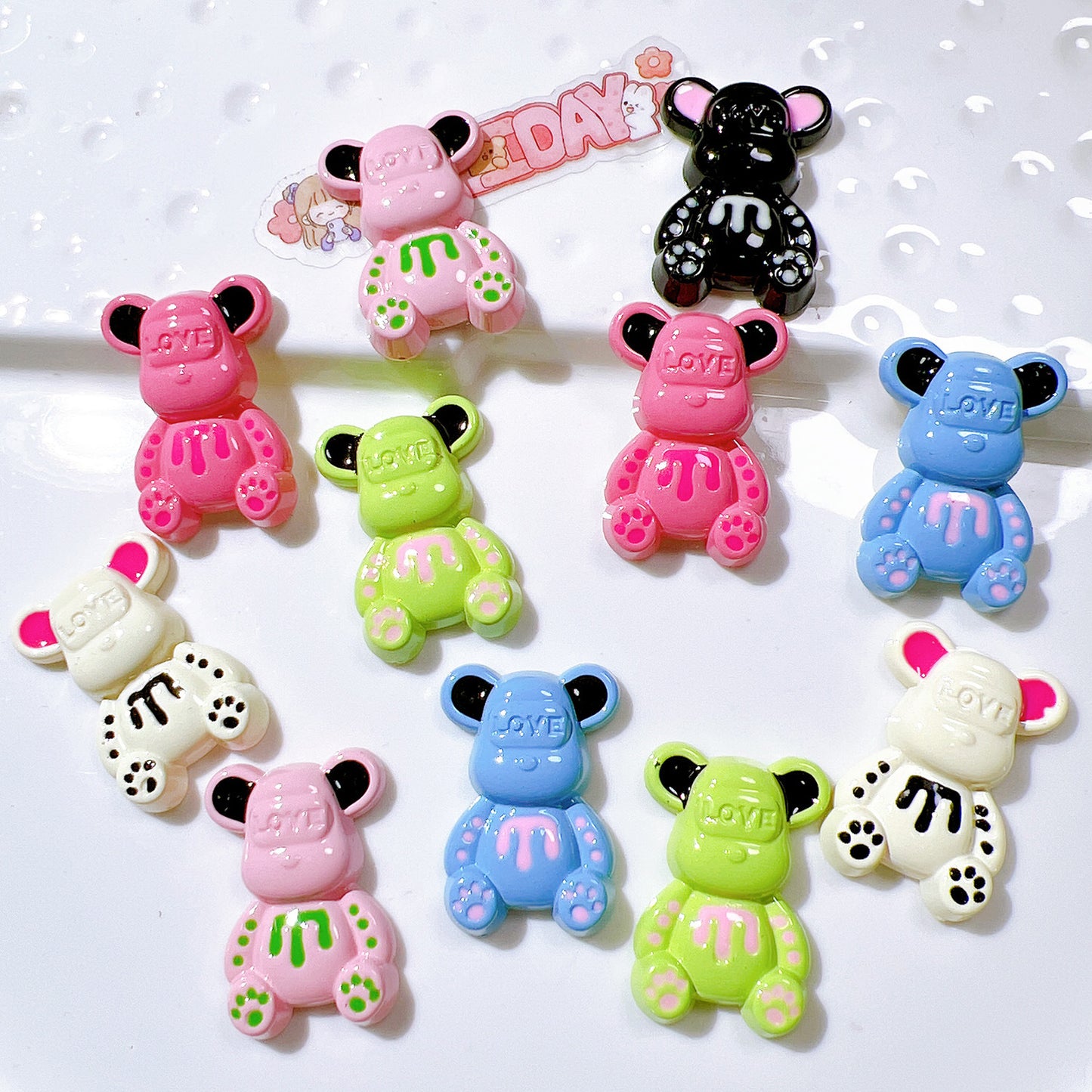 （5pic for1bag）Cutie love bear diy charms  （pack offline）