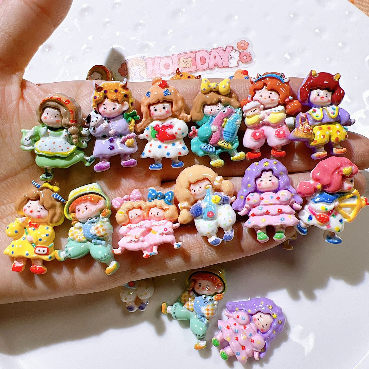 (5pic for 1 Bag) Cutie Constellation Girls DIY Resin Charms  (Pack Offline)