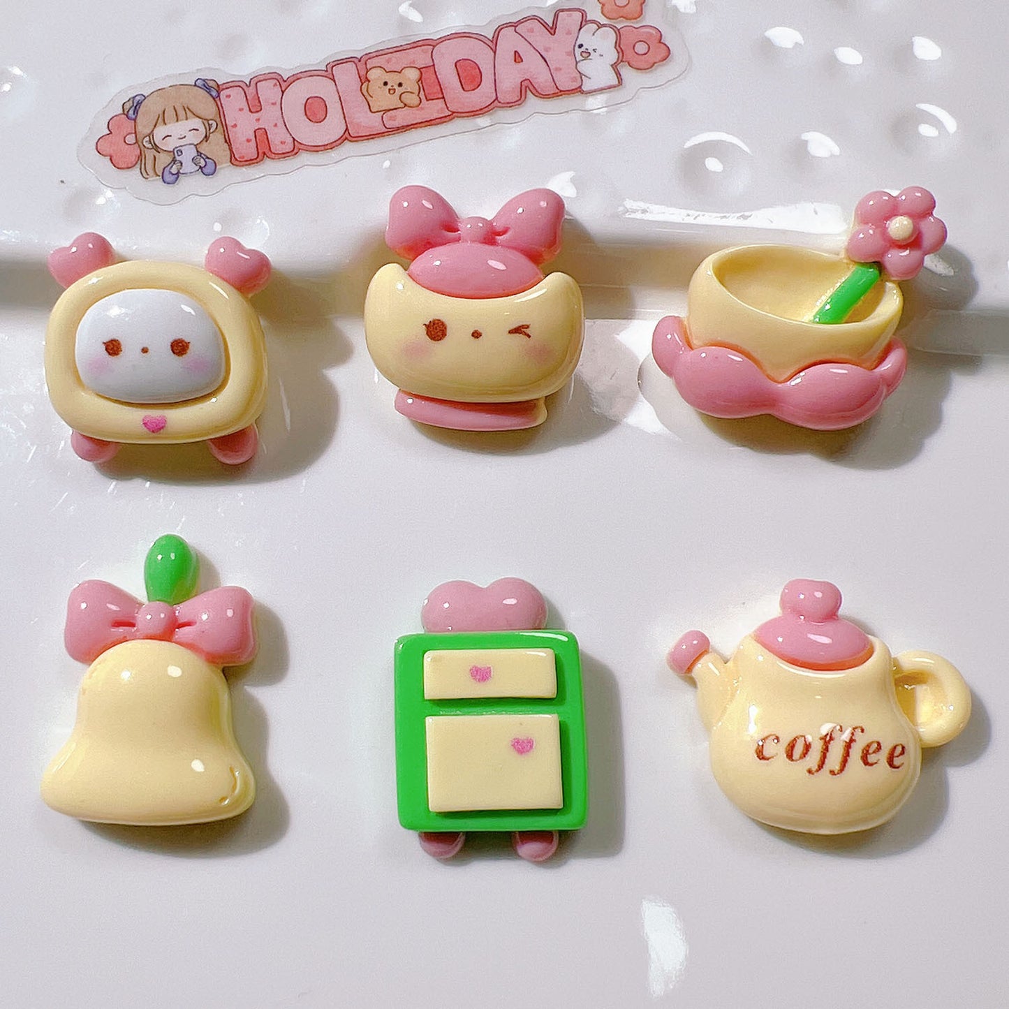 (5pic for 1 Bag) Cutie  Coffee Teapot DIY Resin Charms (Pack Offline)