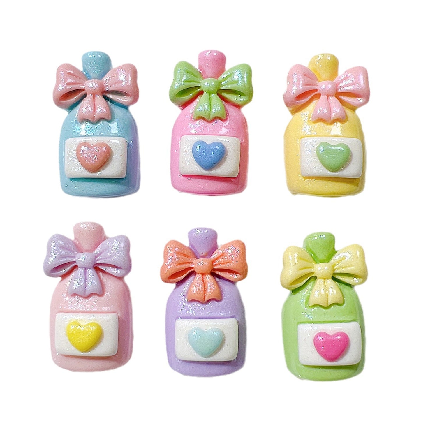 （5pic for1bag）Cutie pearl bow bottle  diy  resin charms（pack offline）