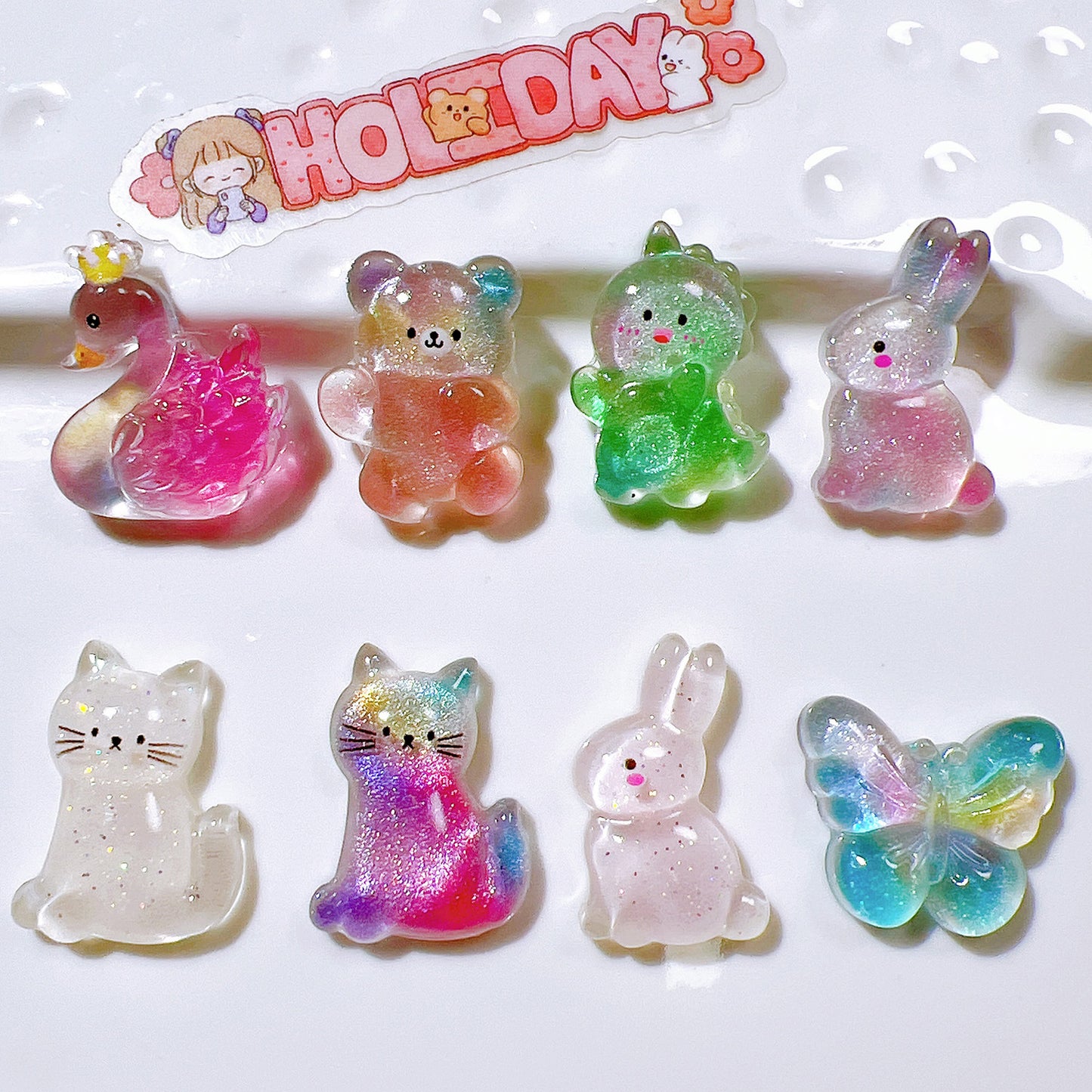 （5pic for1bag）Cutie annimal diy resin charms（pack offline）