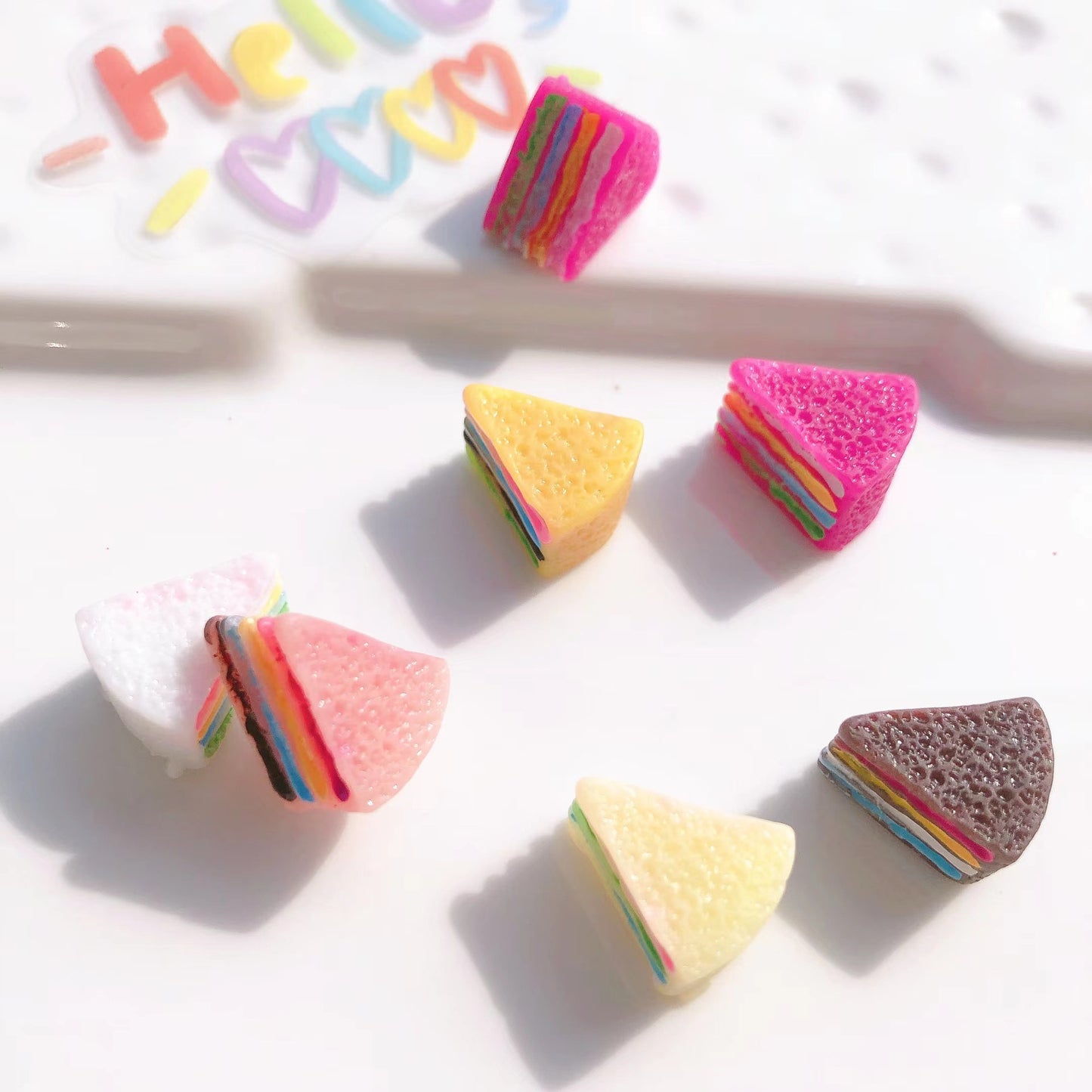 (5pic for 1 Bag)cutie Slice Cake  Diy Resin Charms Resin  (Pack Offline)