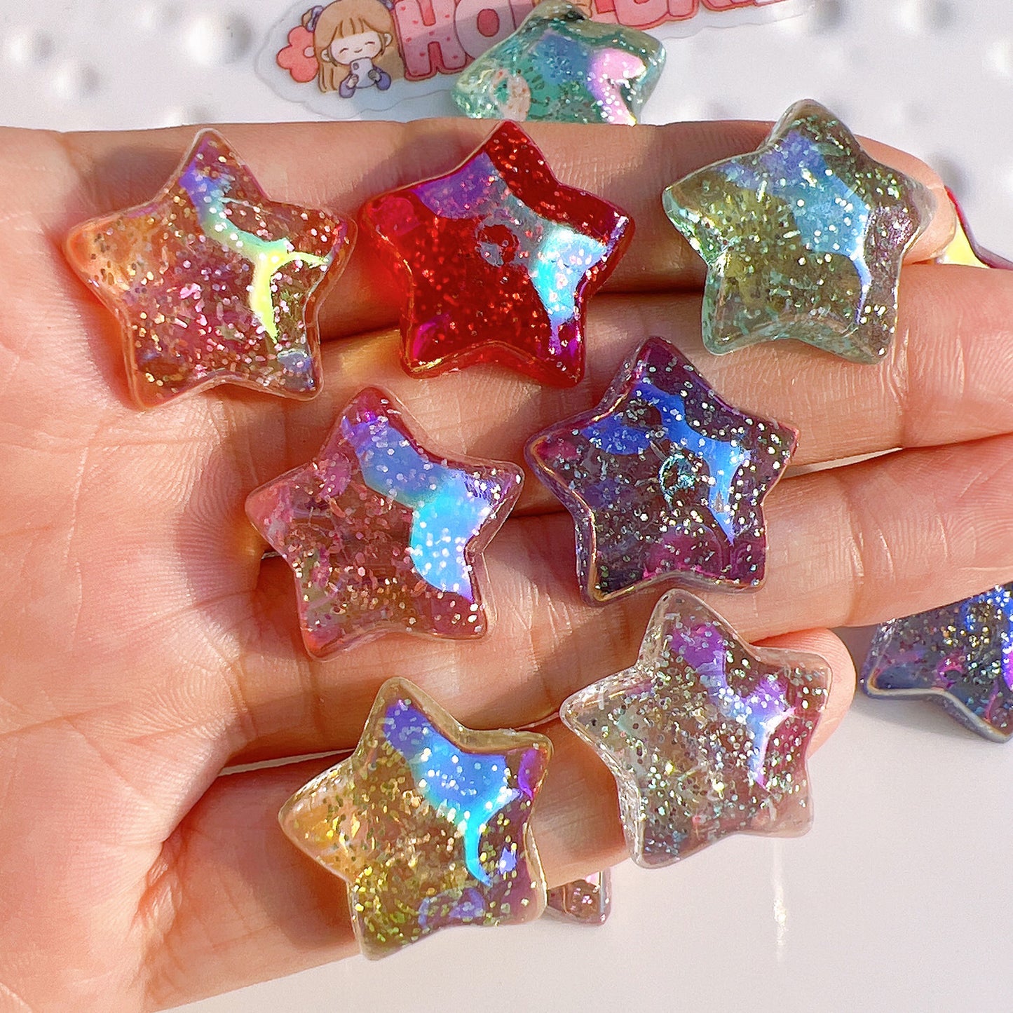 (5picfor1bag) Cutie Acrylic Star  Diy Charms Acrylic Star (Pack Offline)