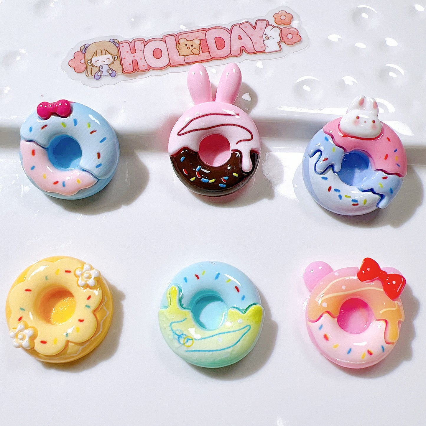 (5pic for 1 Bag) Cutie  Rabbit Donut  DIY Resin Charms(Pack Offline)