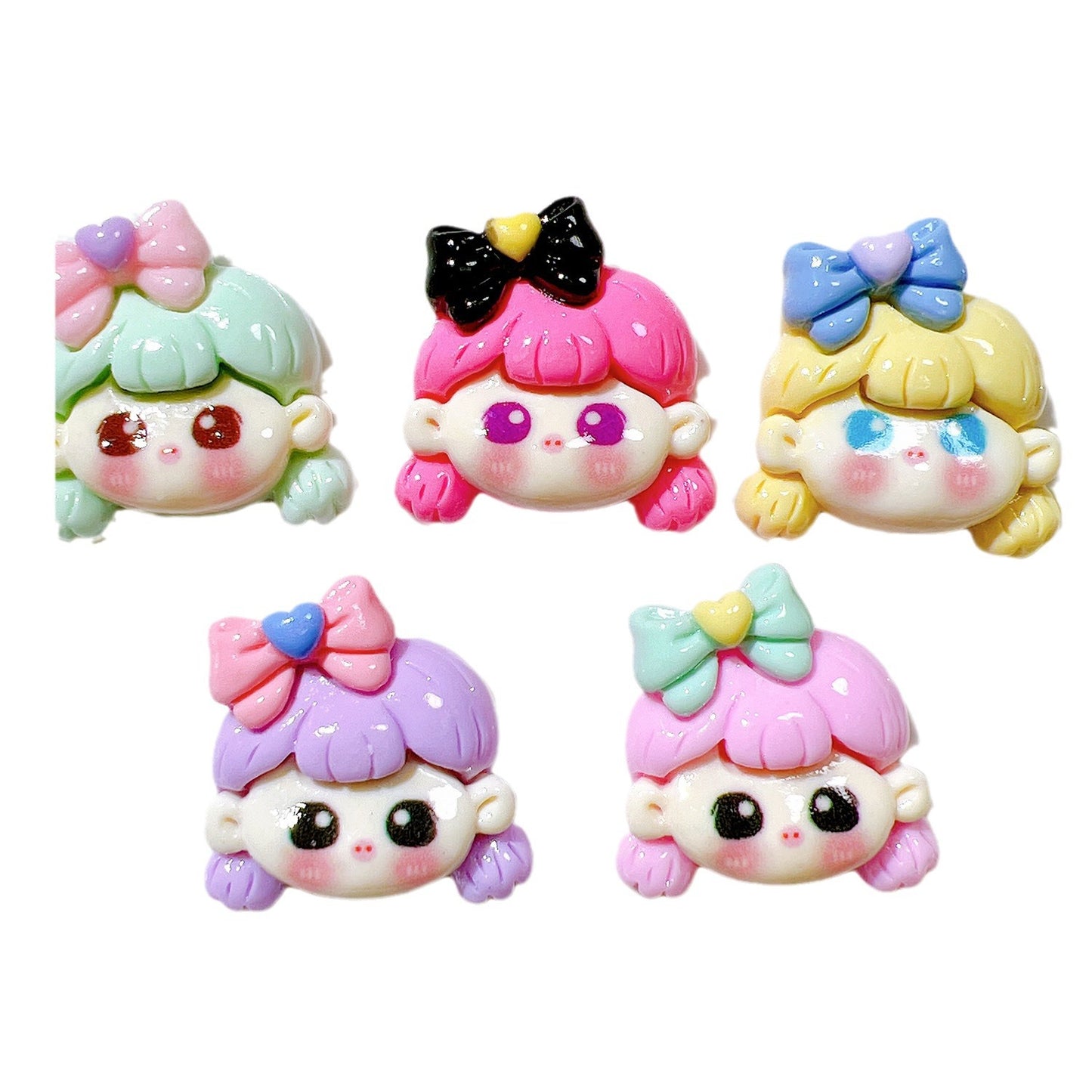 （5pic for1bag）Cutie bow tie girl diy  resin  charms（pack offline）