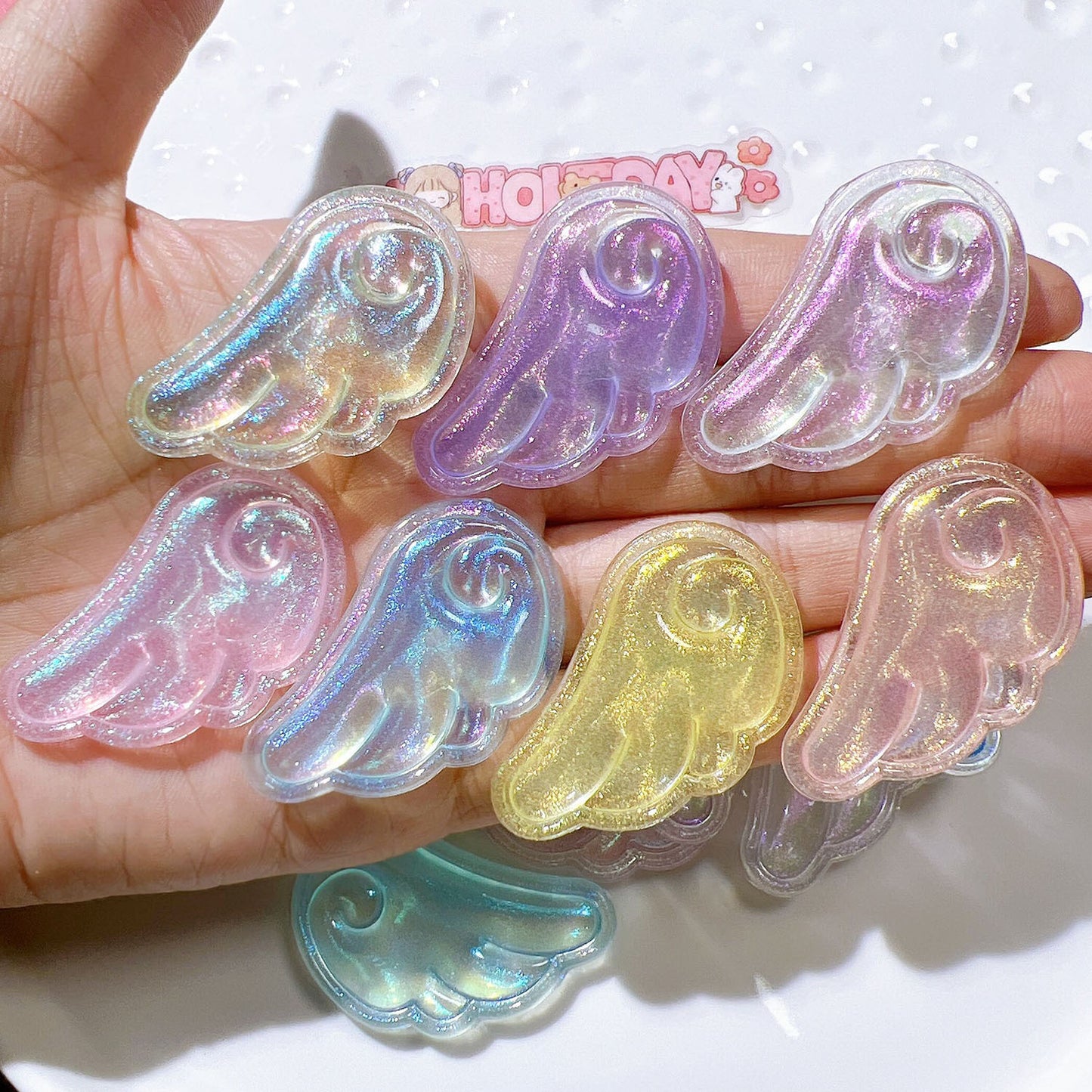 (5 Pic for 1 Bag) Cutie Angel Wing DiyAcrylic Charms  (Pack Offline)