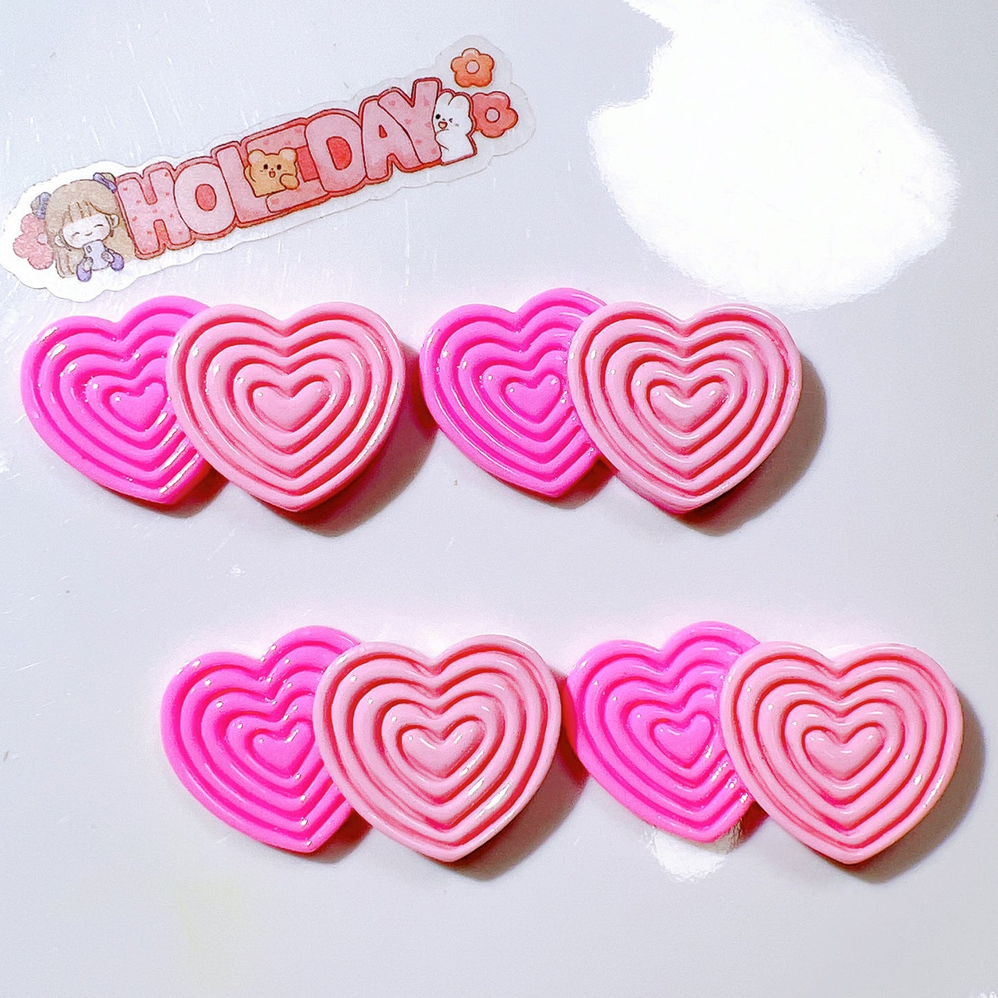 （5pic for1bag）Cutie  double love diy resin charms（pack offline）