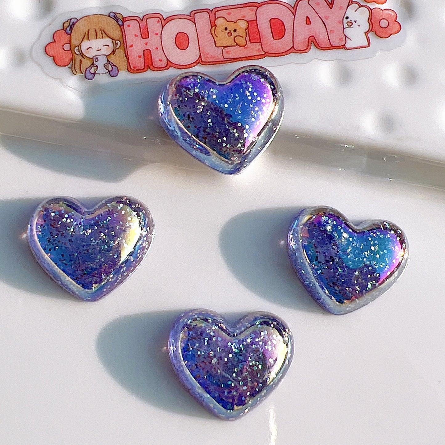 (5pic for 1 Bag) Cuteacrylic Glitter Pink Love Charms (Pack Offline)