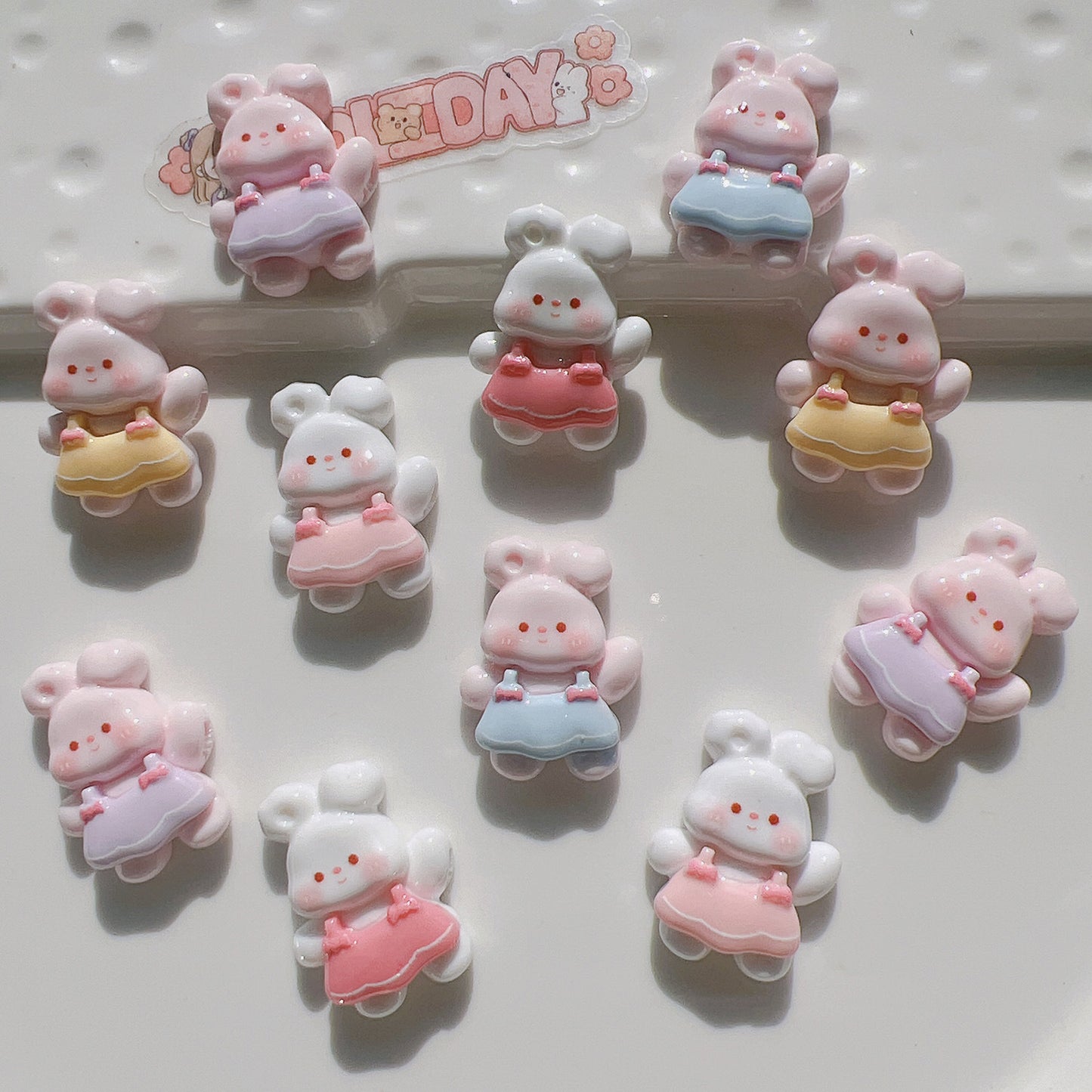 （5pic for 1bag）Cutie rabbit diy resin charms（pack offline）