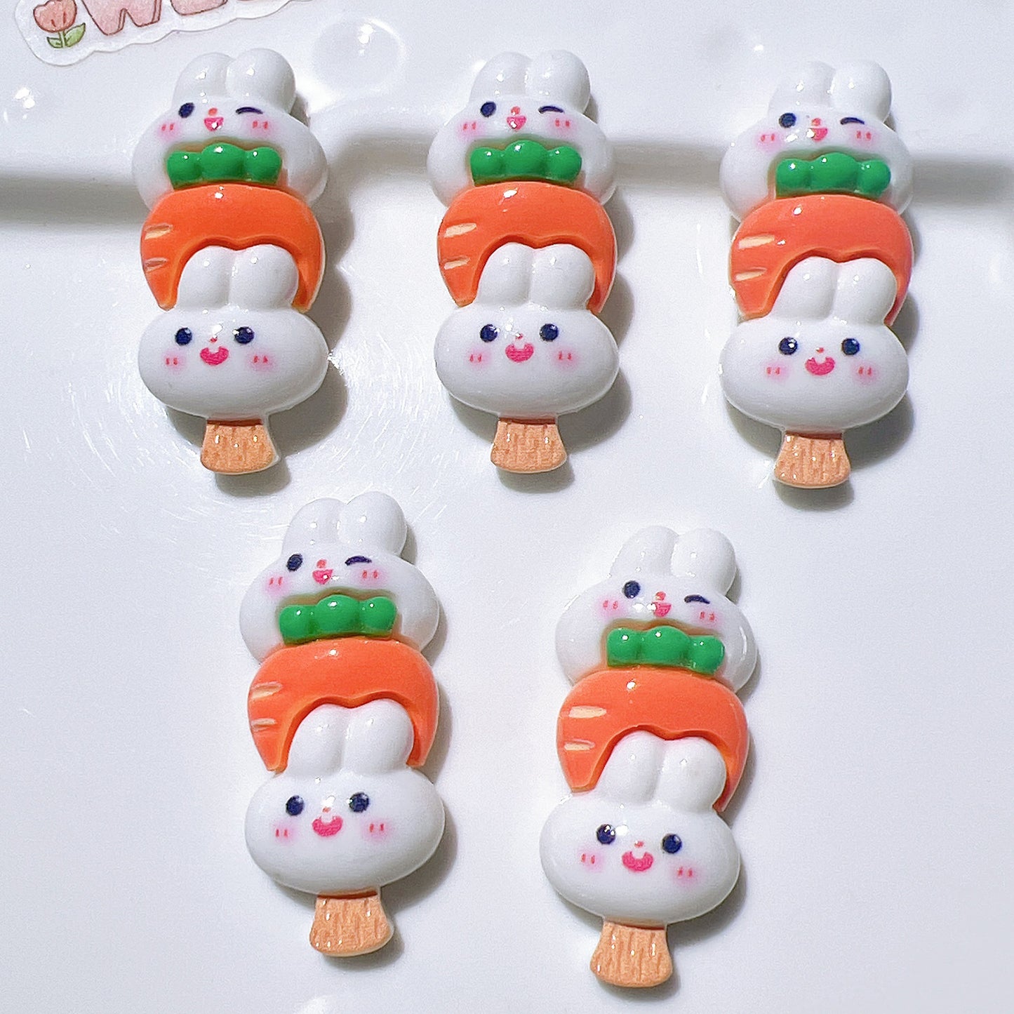 (5pic for 1 Bag) Cutie Cartoon on Sticks String  Diy Resin Charms (Pack Offline)