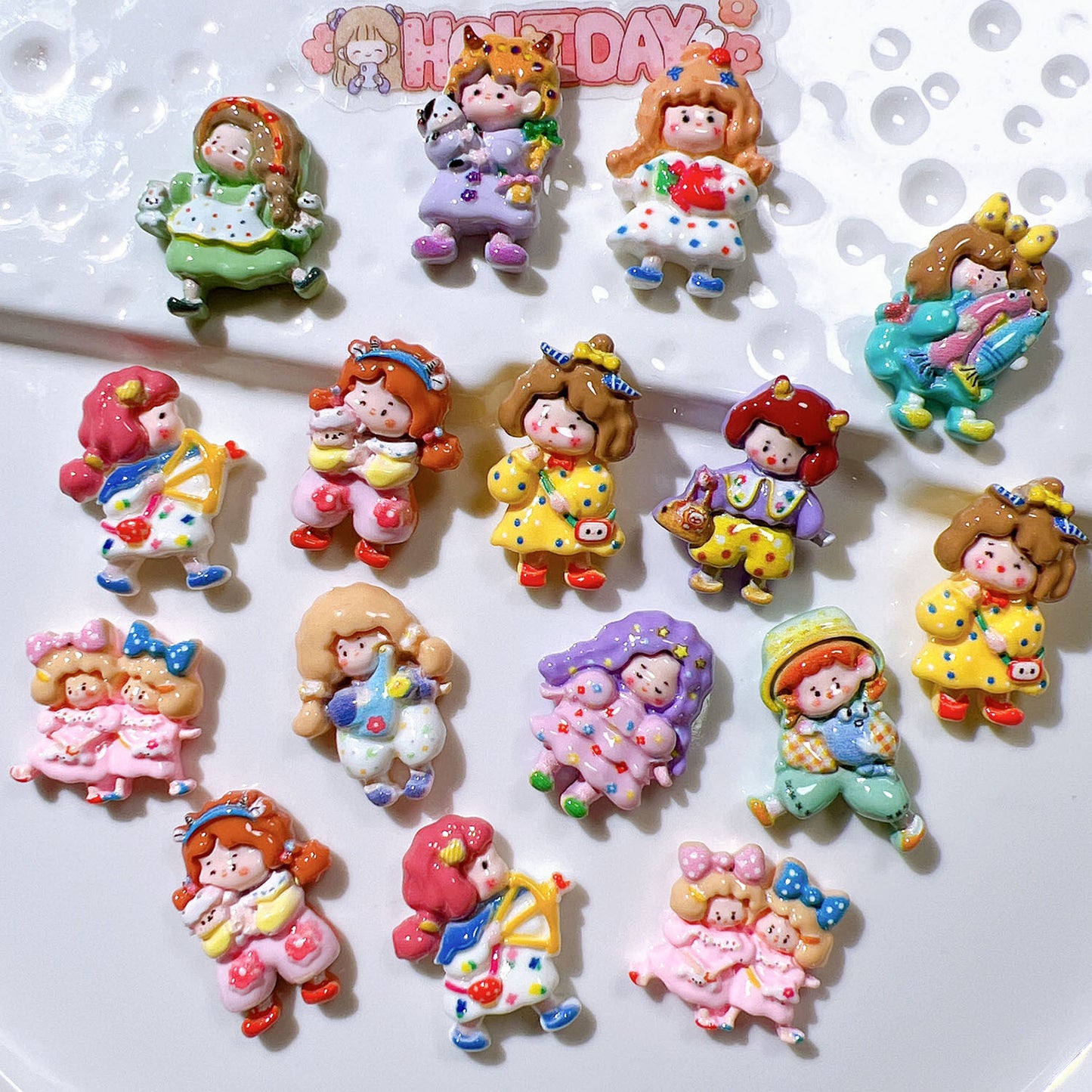 (5pic for 1 Bag) Cutie Constellation Girls DIY Resin Charms  (Pack Offline)