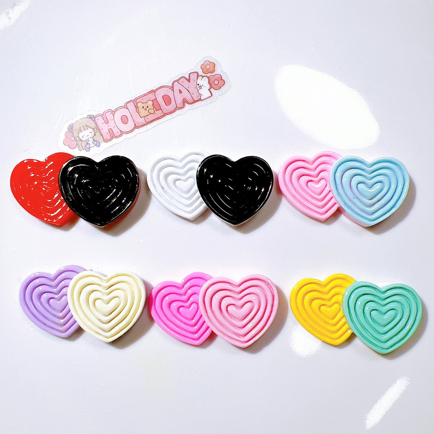 （5pic for1bag）Cutie  double love diy resin charms（pack offline）